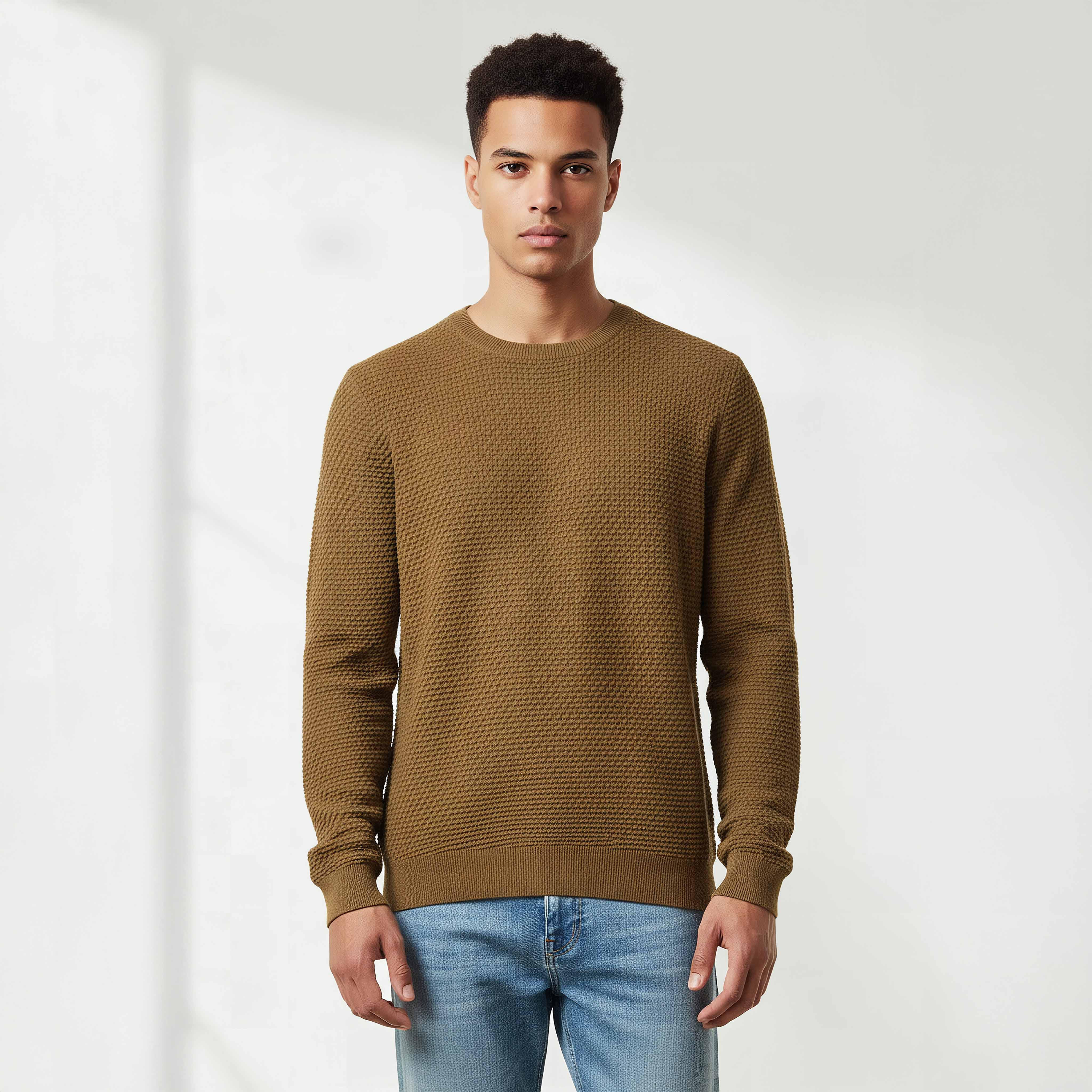 كنزة بارزة الملمس بياقة ضيقة للرجال-men-clothing-sweatersandpullovers-image-5