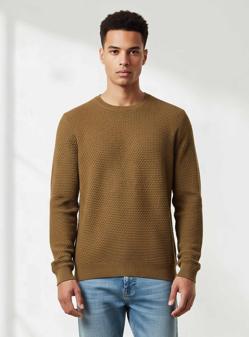 كنزة بارزة الملمس بياقة ضيقة للرجال-men-clothing-sweatersandpullovers-image-5