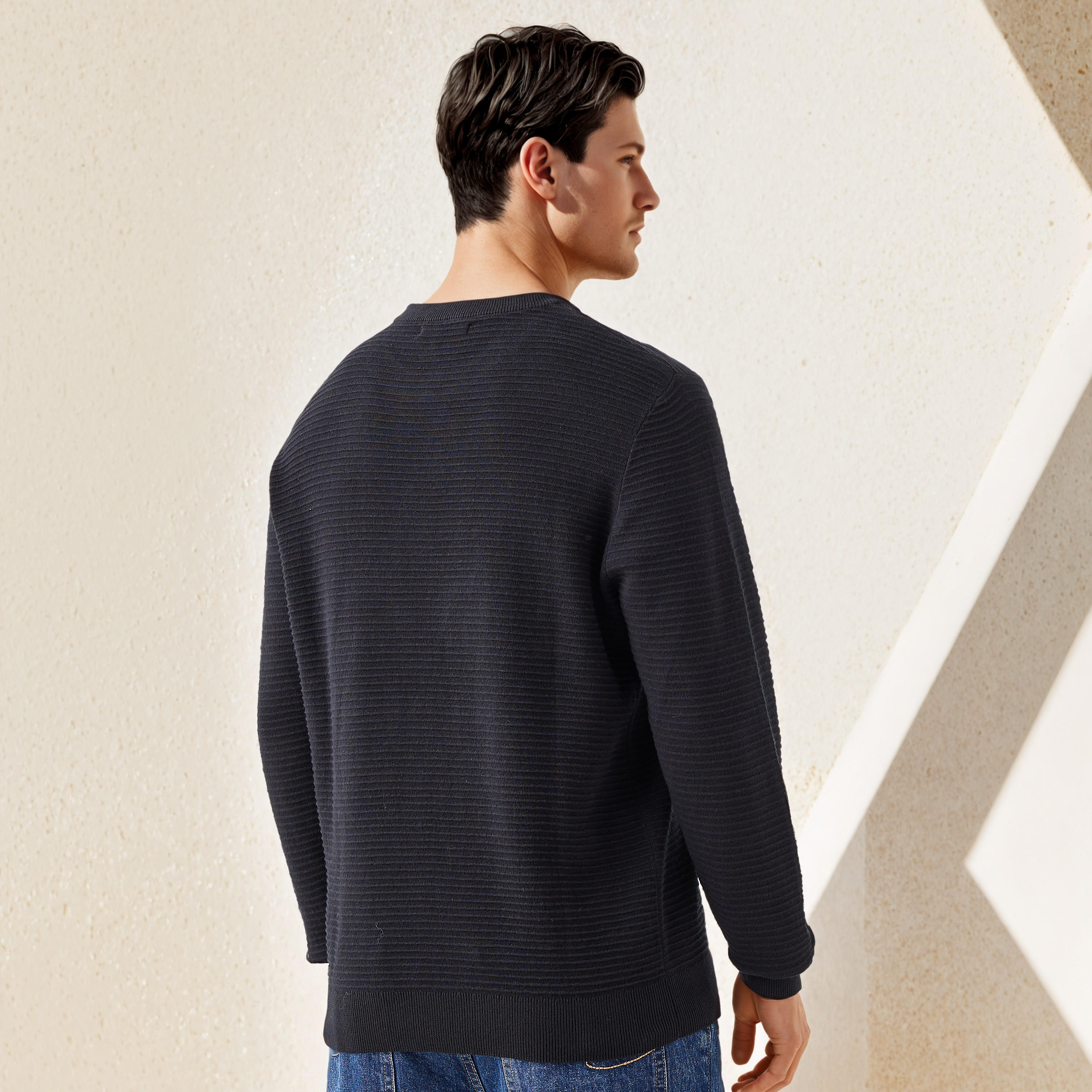 كنزة عثماني بارزة الملمس بياقة ضيقة-men-clothing-sweatersandpullovers-image-4
