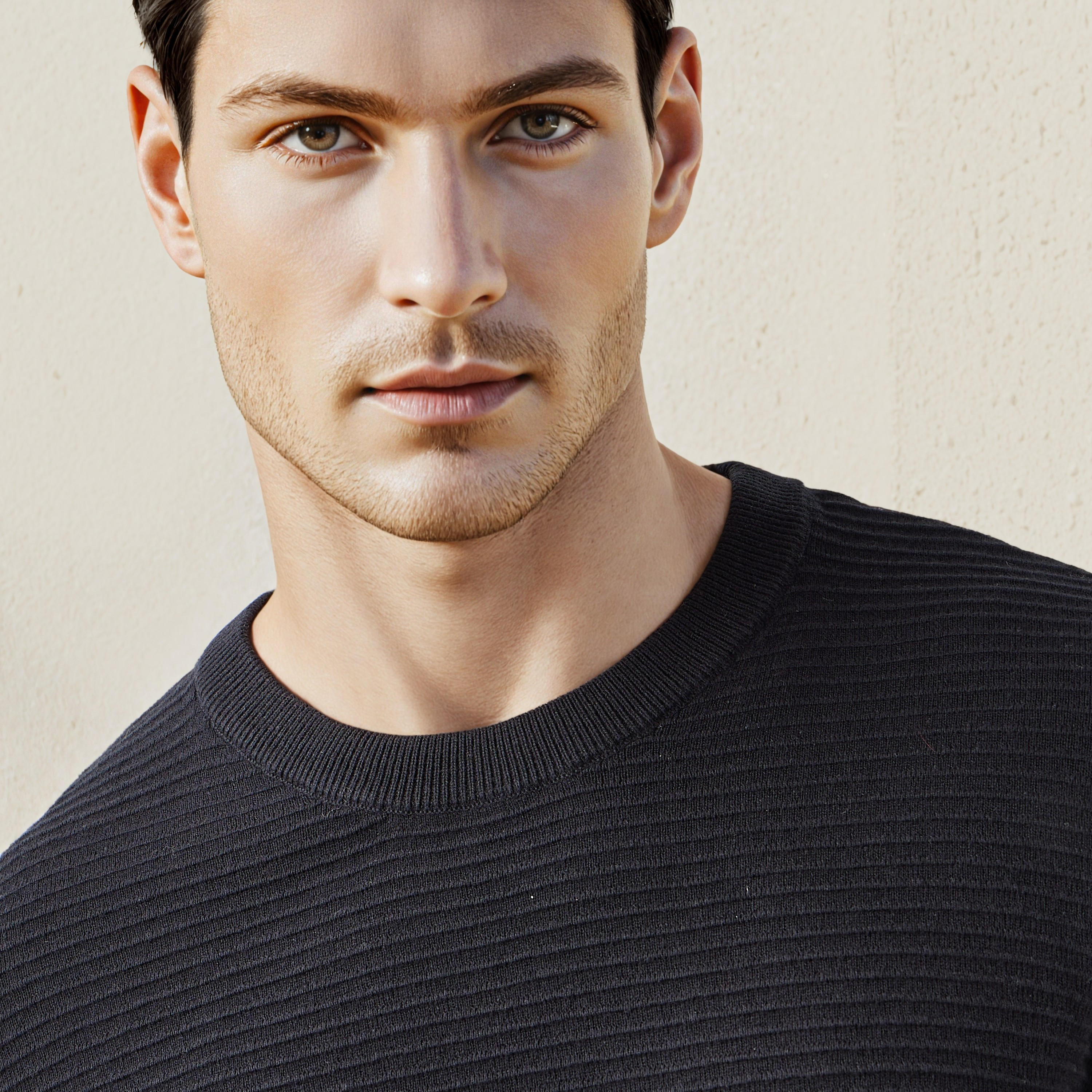 كنزة عثماني بارزة الملمس بياقة ضيقة-men-clothing-sweatersandpullovers-image-2