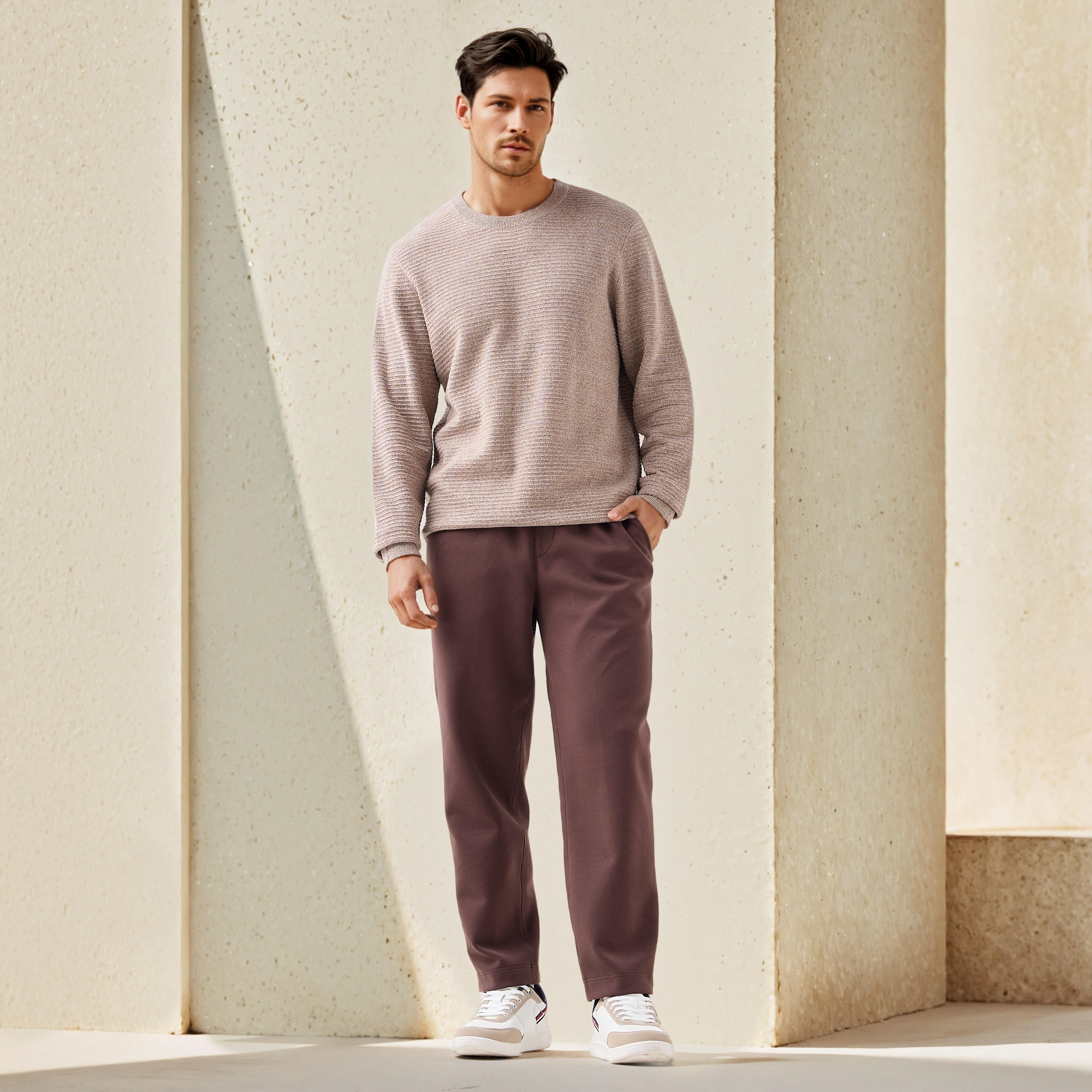 Textured Ottoman Sweater with Crew Neck-men-clothing-sweatersandpullovers-image-2