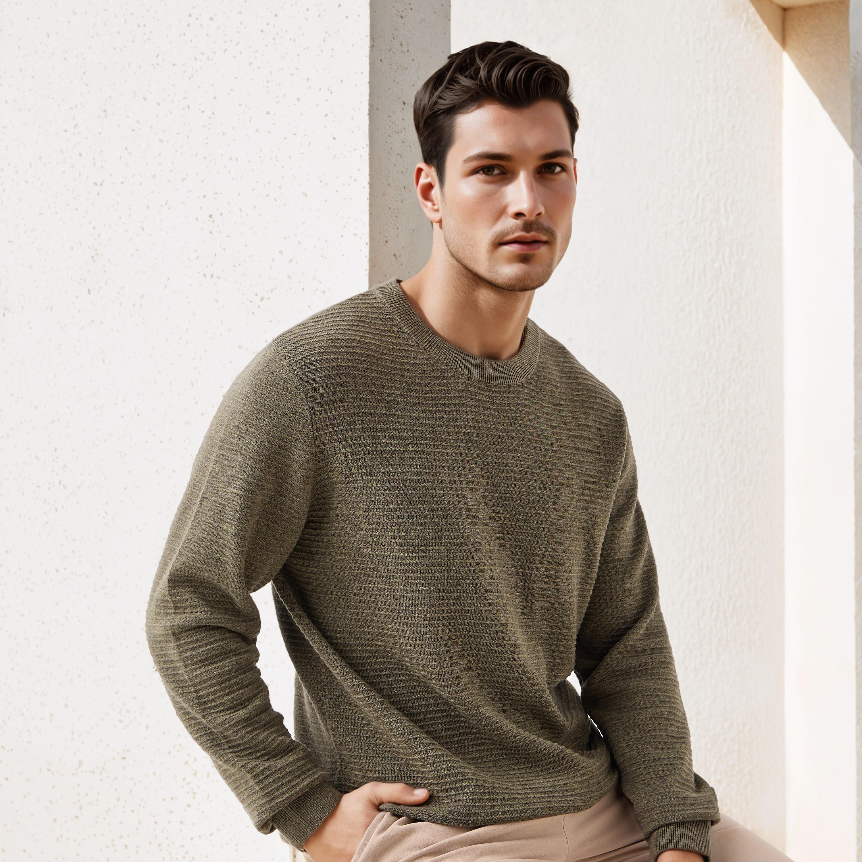 كنزة عثماني بارزة الملمس بياقة ضيقة-men-clothing-sweatersandpullovers-image-6