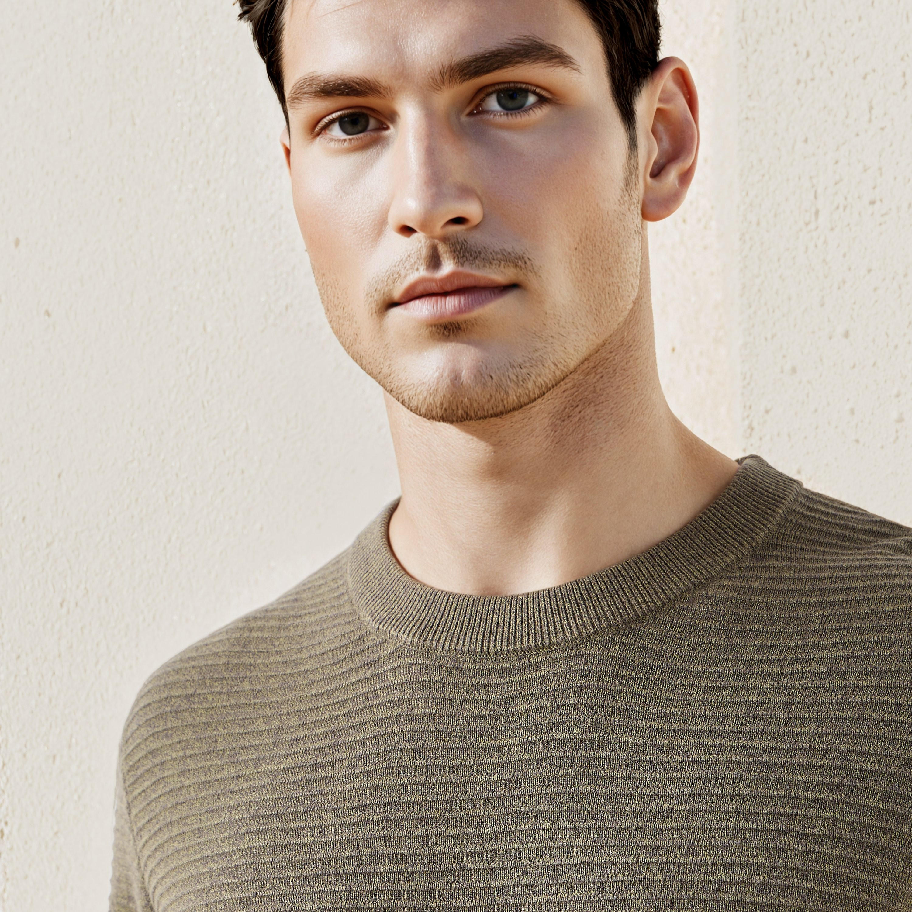 كنزة عثماني بارزة الملمس بياقة ضيقة-men-clothing-sweatersandpullovers-image-1