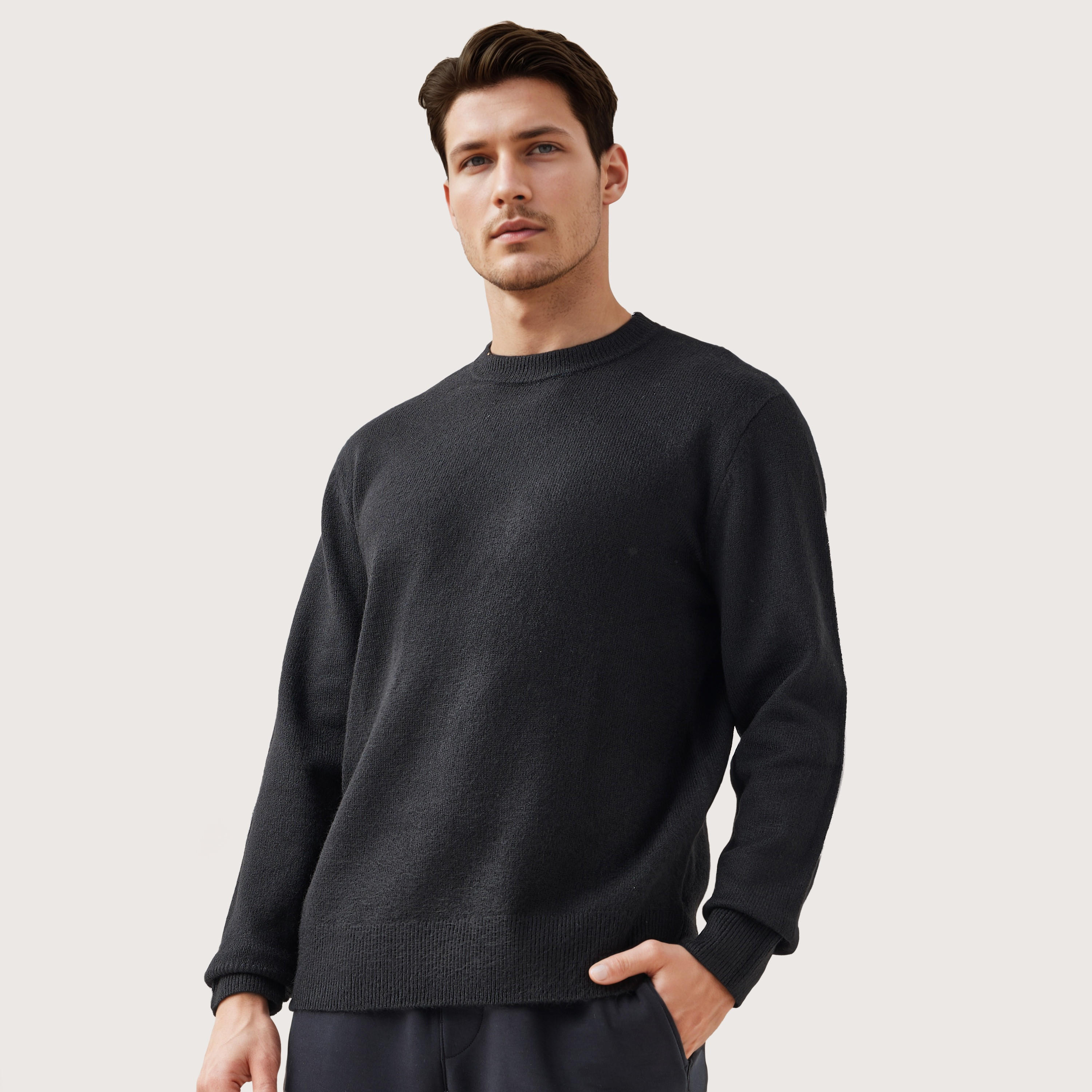 كنزة بارزة الملمس بياقة ضيقة-men-clothing-sweatersandpullovers-image-1