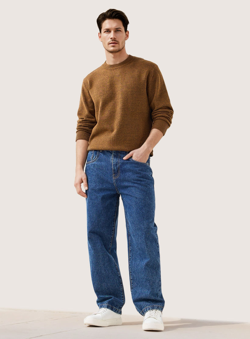 Textured Sweater with Crew Neck-men-clothing-sweatersandpullovers-image-2