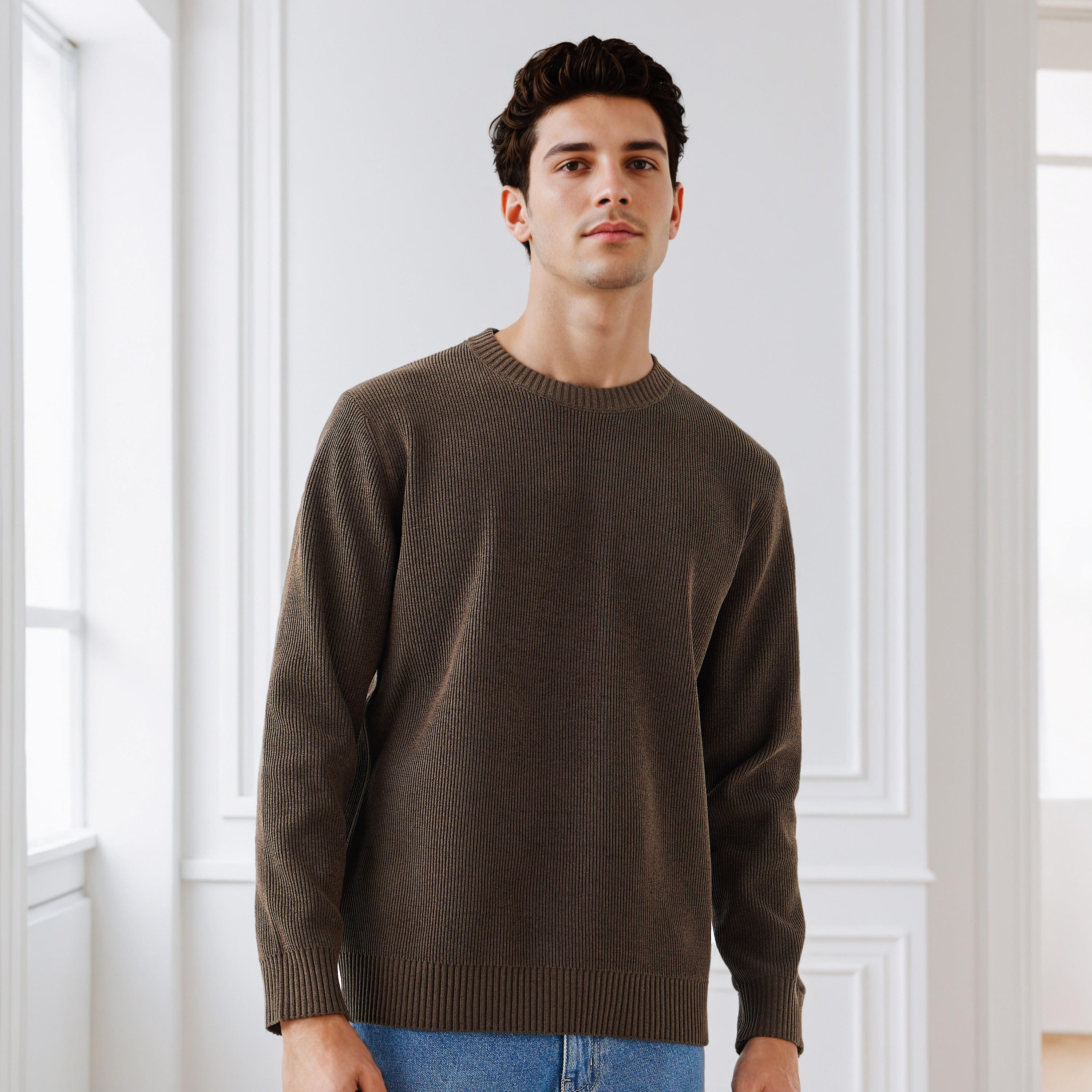 Men's Crew Neck Textured Sweater-men-clothing-sweatersandpullovers-image-1
