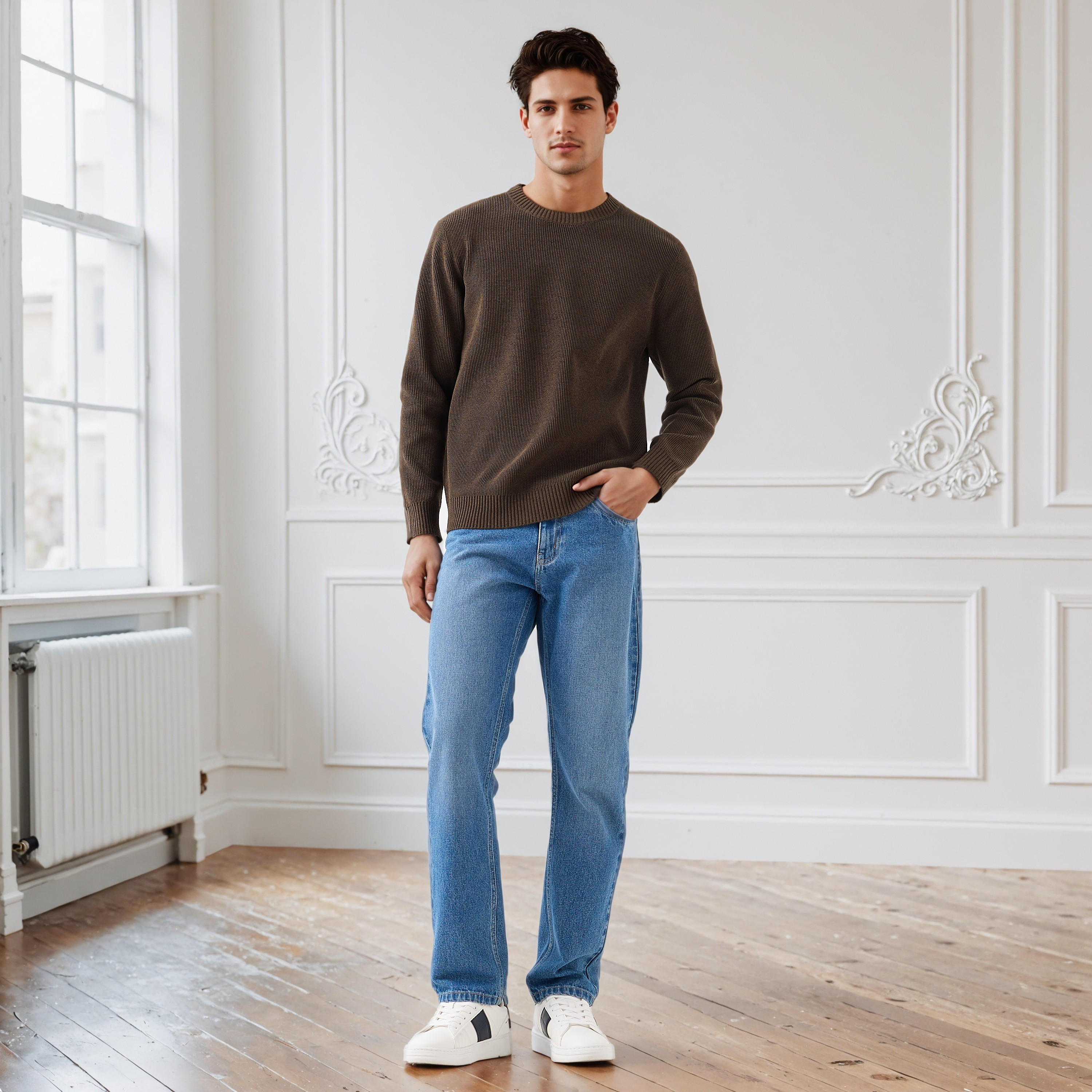 Men's Crew Neck Textured Sweater-men-clothing-sweatersandpullovers-image-2