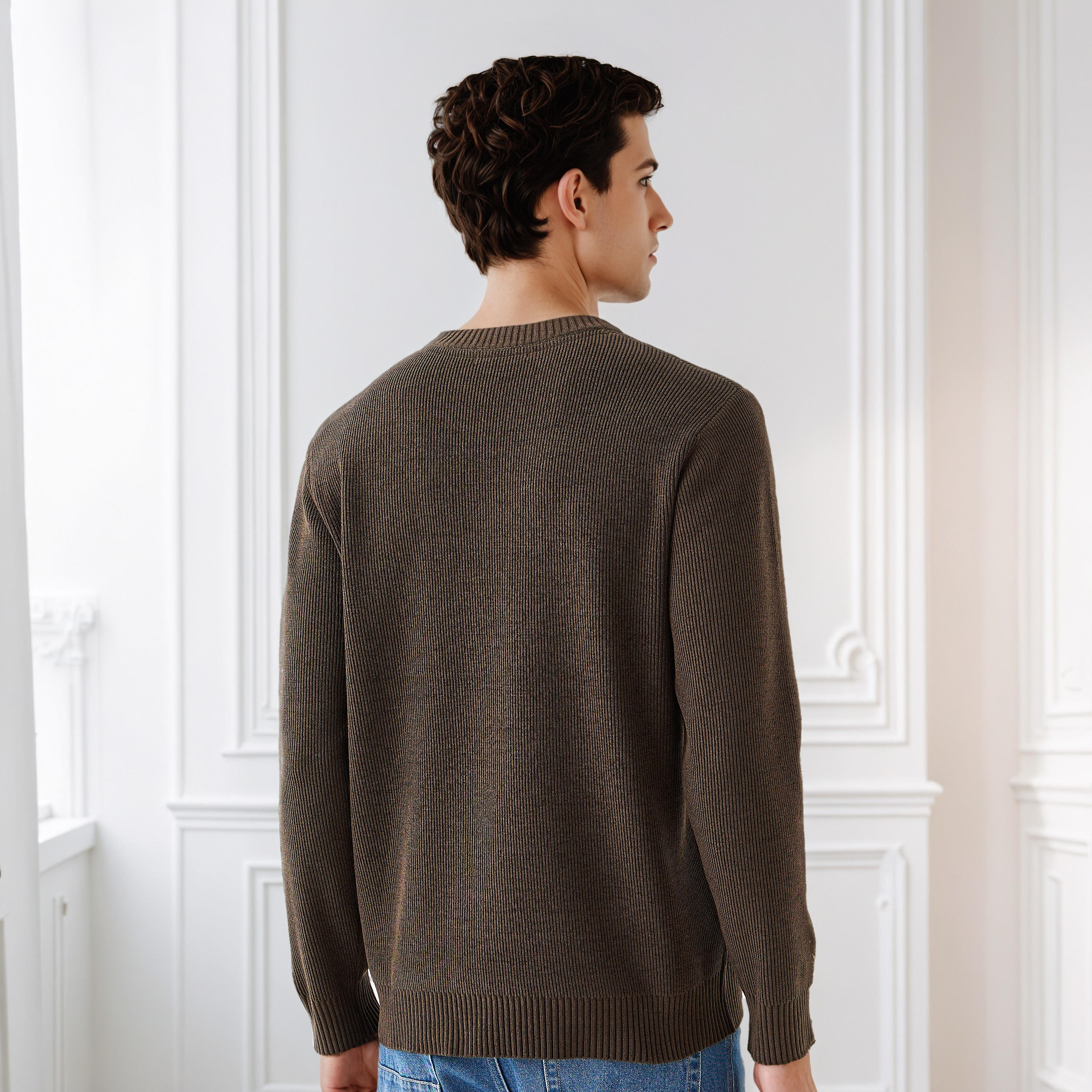 Men's Crew Neck Textured Sweater-men-clothing-sweatersandpullovers-image-4