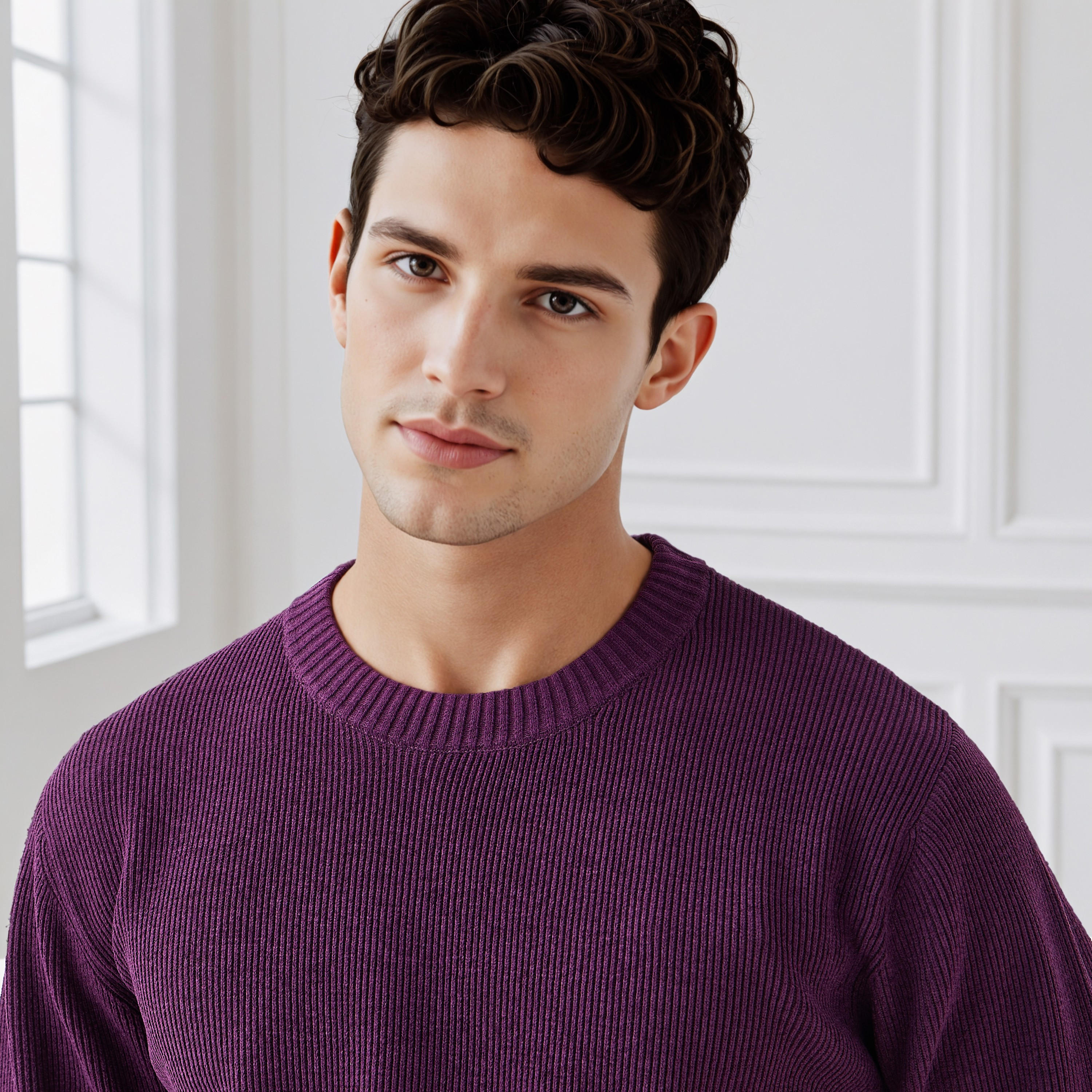 Men's Crew Neck Textured Sweater-men-clothing-sweatersandpullovers-image-5