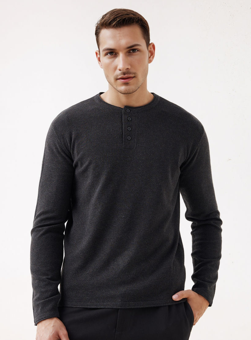 Henley Collar Sweater with Long Sleeves-men-clothing-sweatersandpullovers-image-1