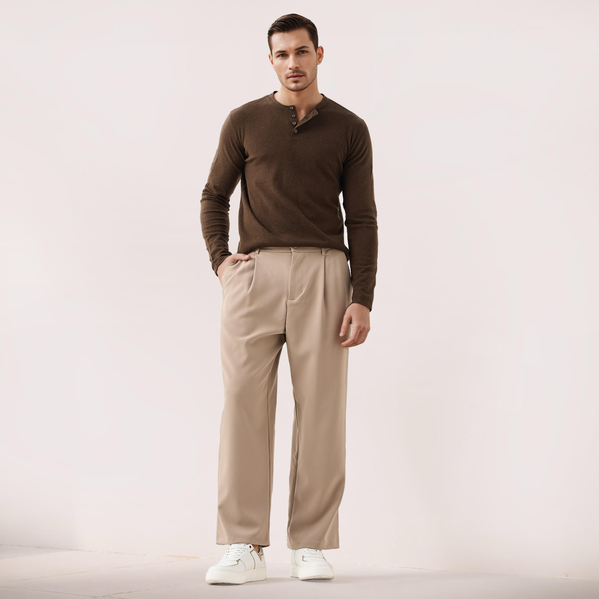 كنزة بياقة هينلي وأكمام طويلة-men-clothing-sweatersandpullovers-image-2