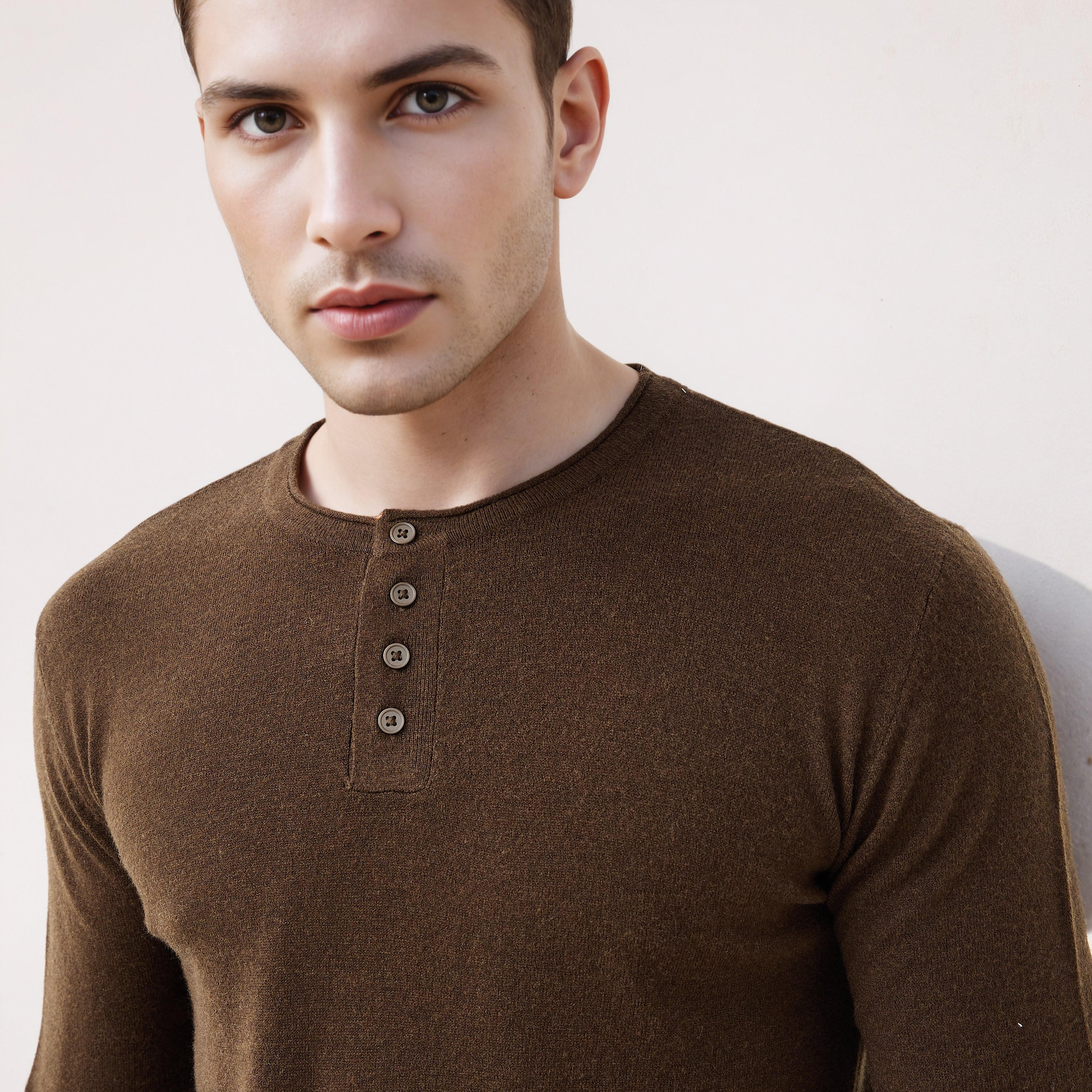 كنزة بياقة هينلي وأكمام طويلة-men-clothing-sweatersandpullovers-image-4