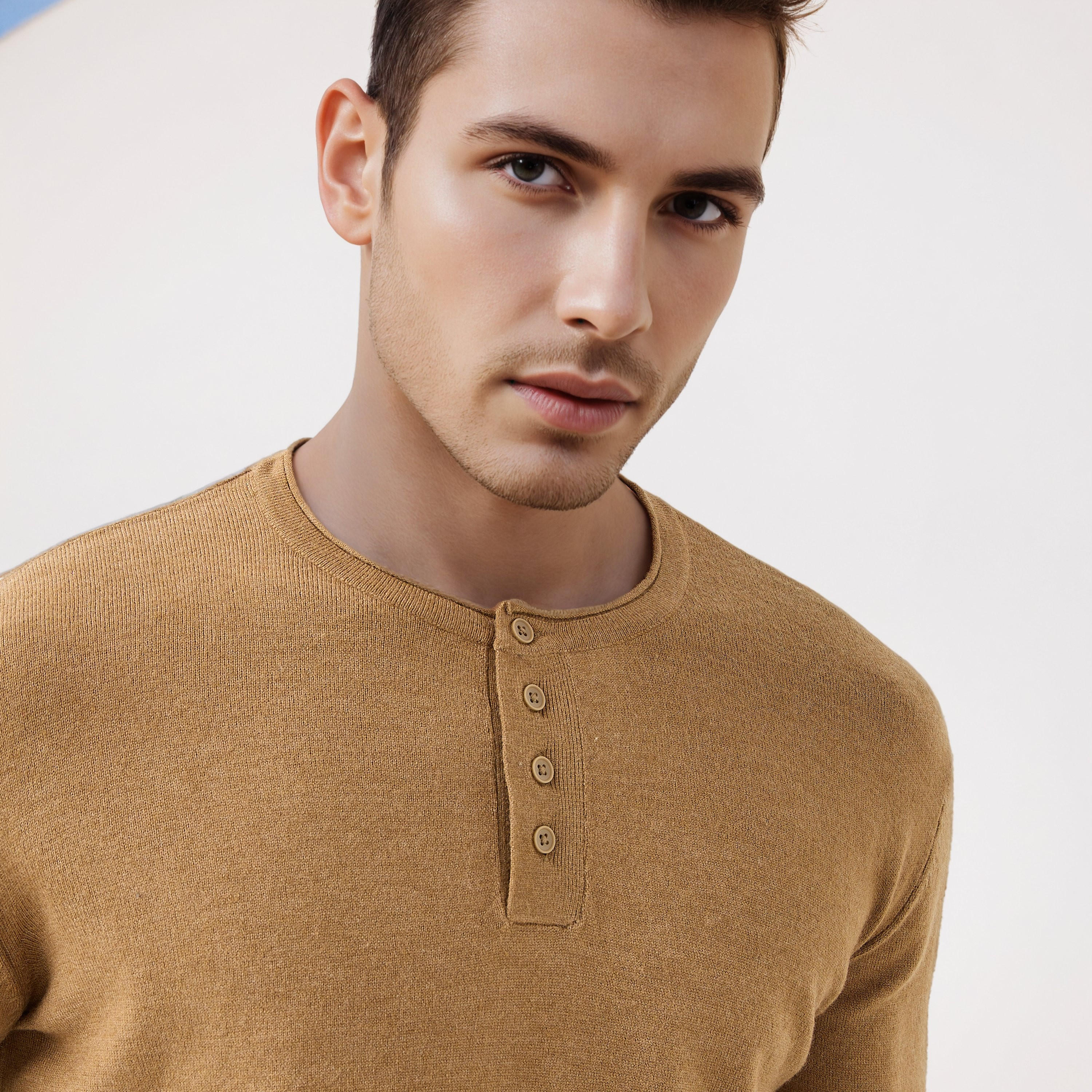 كنزة بياقة هينلي وأكمام طويلة-men-clothing-sweatersandpullovers-image-3