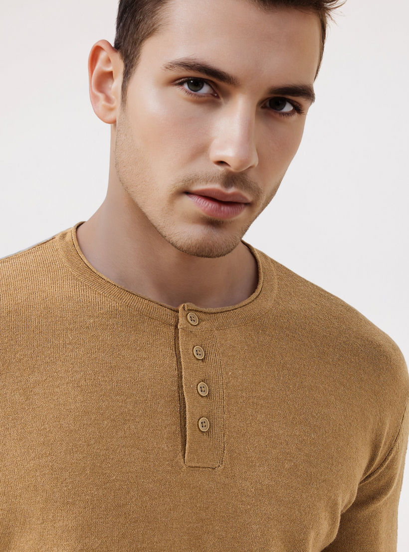 كنزة بياقة هينلي وأكمام طويلة-men-clothing-sweatersandpullovers-image-3