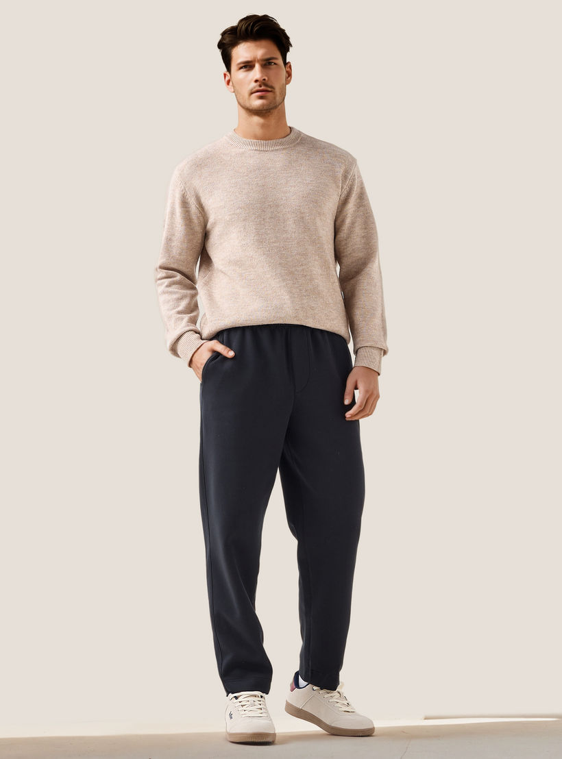 بنطلون رياضي بقصّة عادية وخصر مرن للرجال-men-clothing-bottoms-joggers-image-2