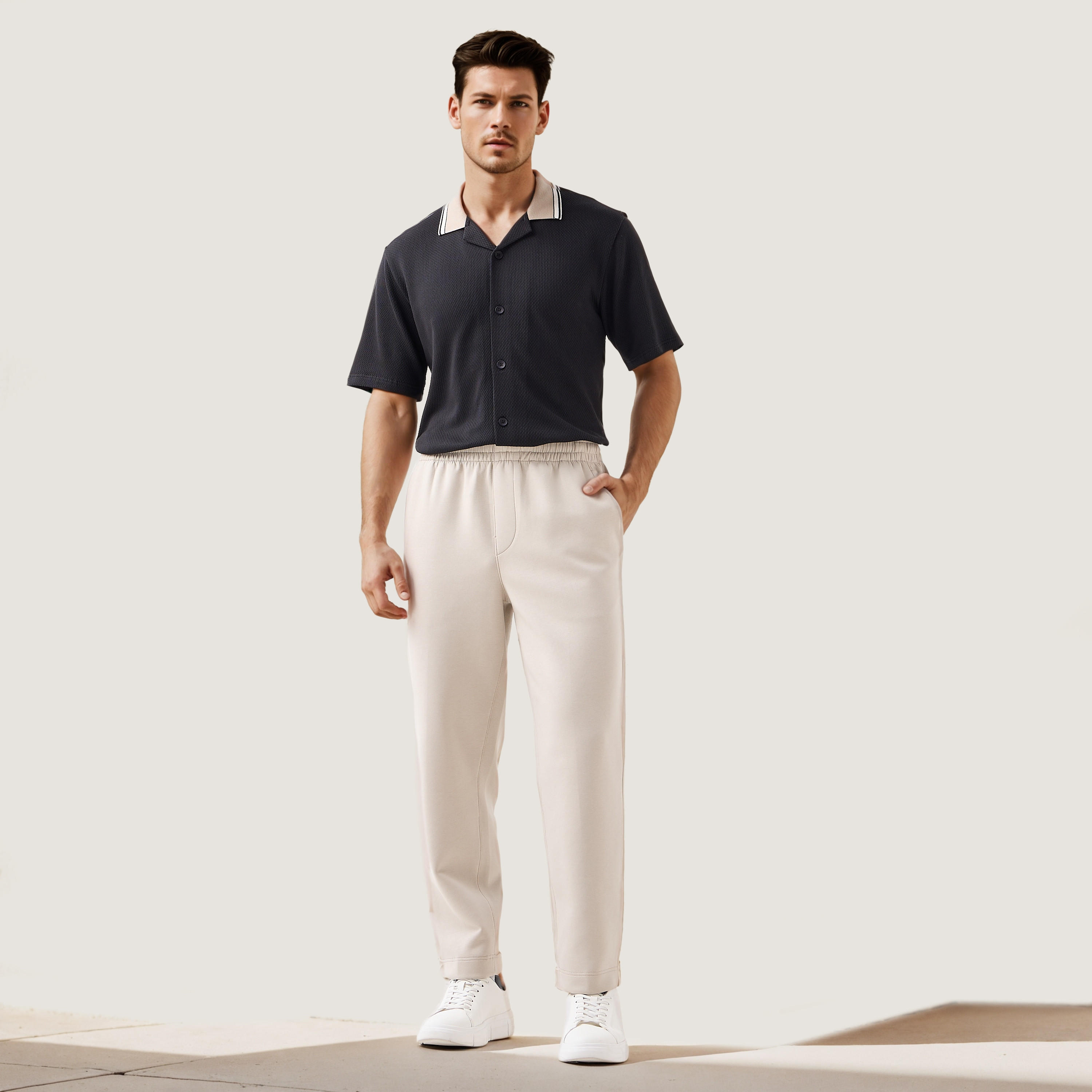 Men Regular Fit Joggers with Flexi Waist-men-clothing-bottoms-joggers-image-2
