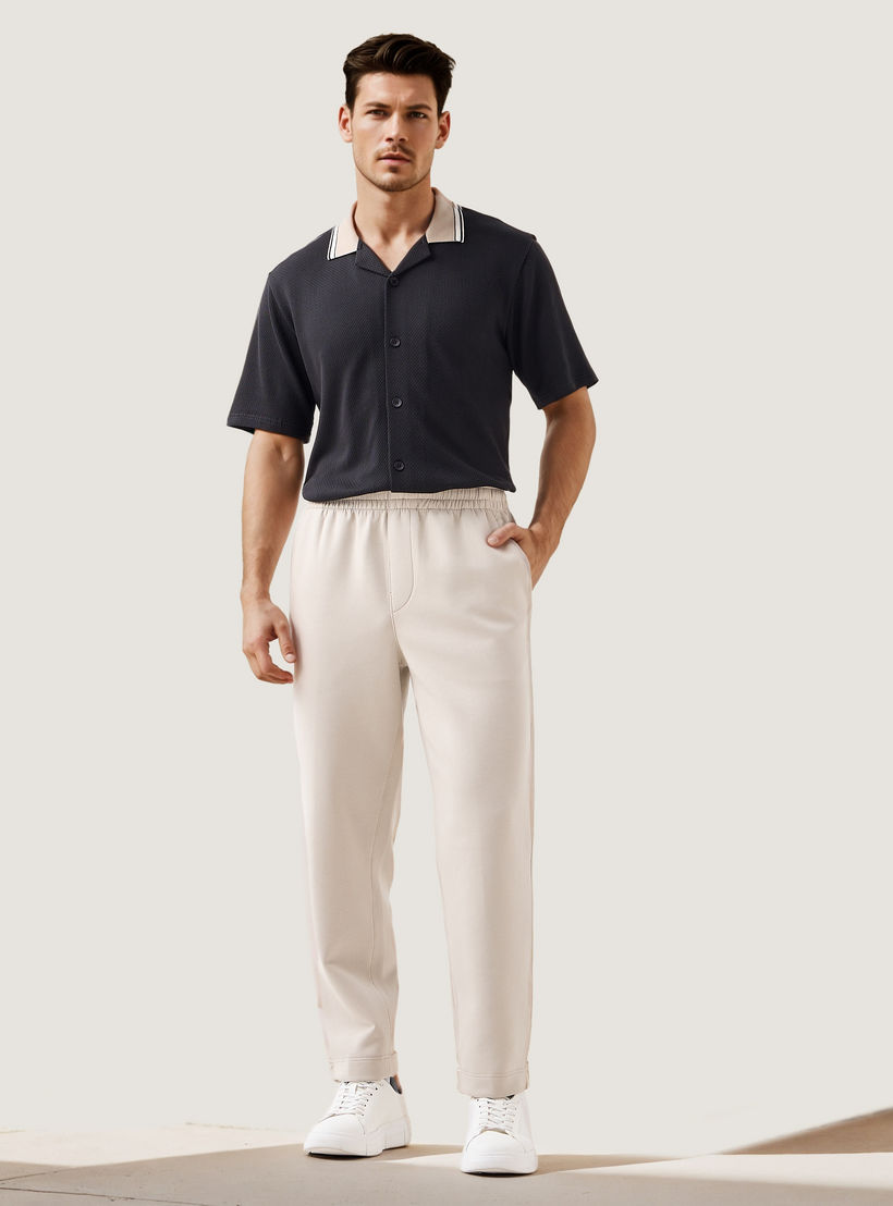بنطلون رياضي بقصّة عادية وخصر مرن للرجال-men-clothing-bottoms-joggers-image-2