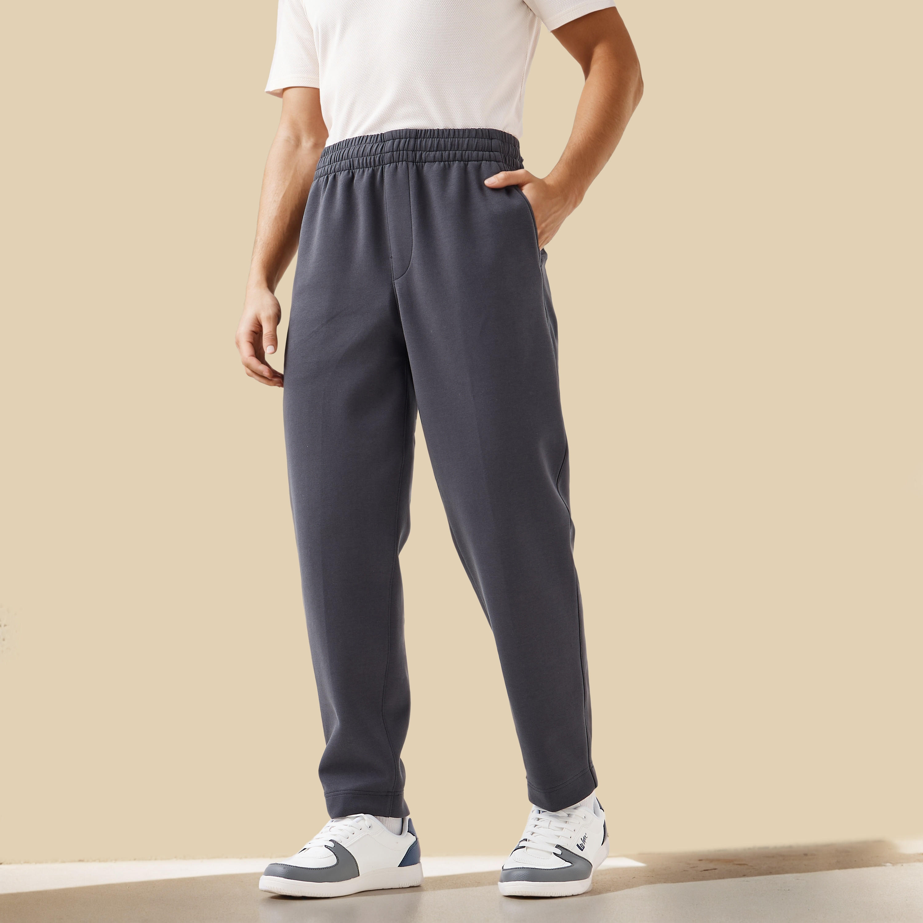 Men Regular Fit Joggers with Flexi Waist-men-clothing-bottoms-joggers-image-1