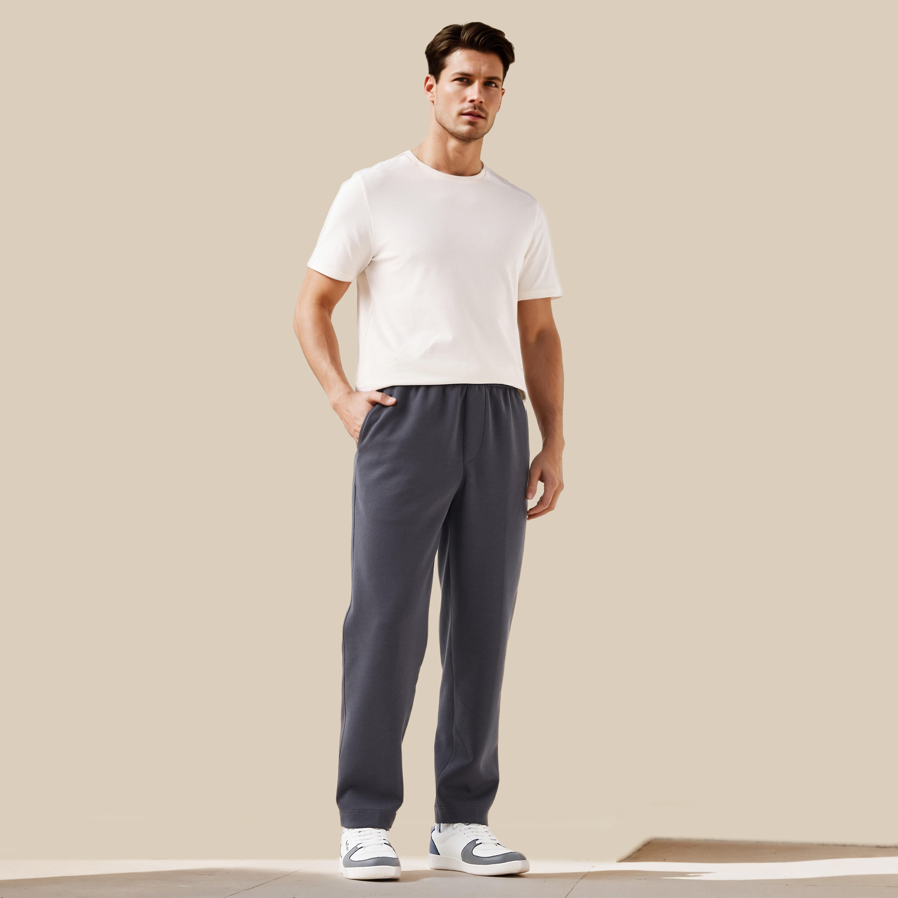 Men Regular Fit Joggers with Flexi Waist-men-clothing-bottoms-joggers-image-2
