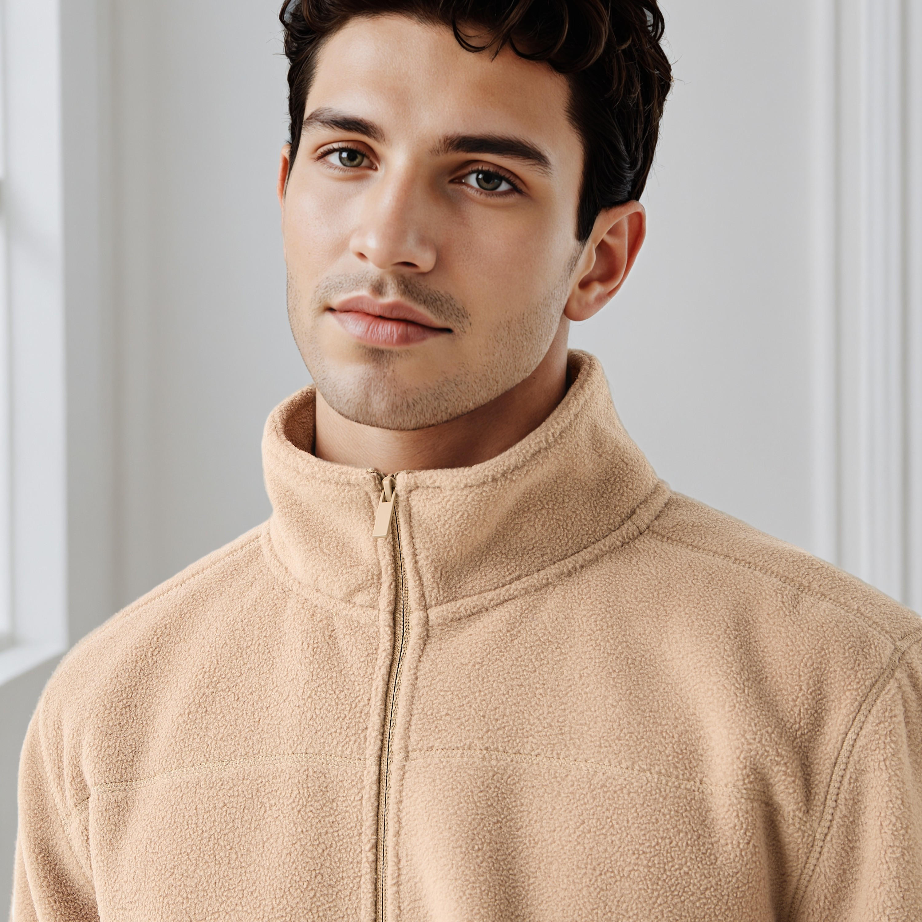جاكيت صوف بقصّة عادية وياقة عالية للرجال-men-clothing-jacketsandblazers-jackets-image-5
