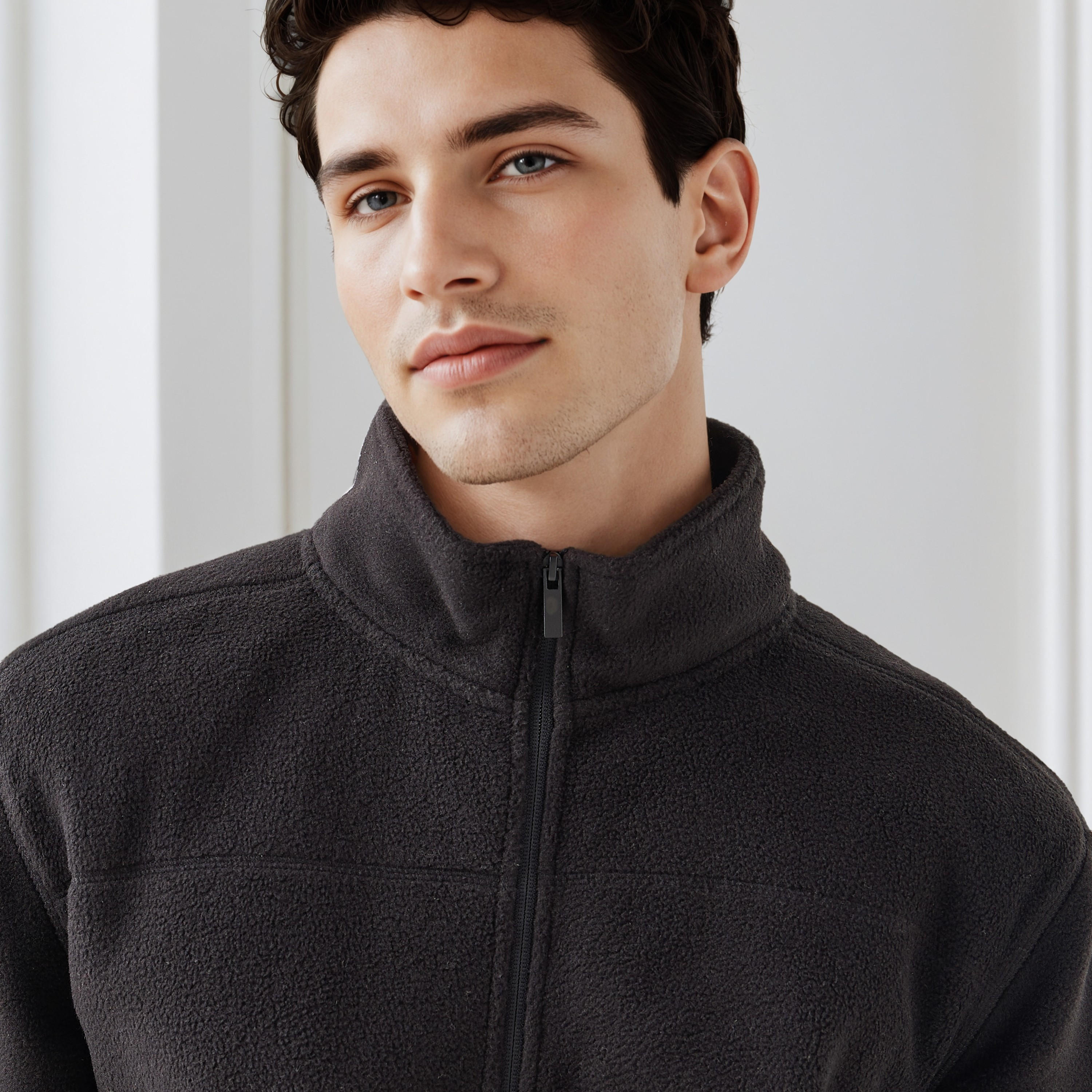 جاكيت صوف بقصّة عادية وياقة عالية للرجال-men-clothing-jacketsandblazers-jackets-image-1