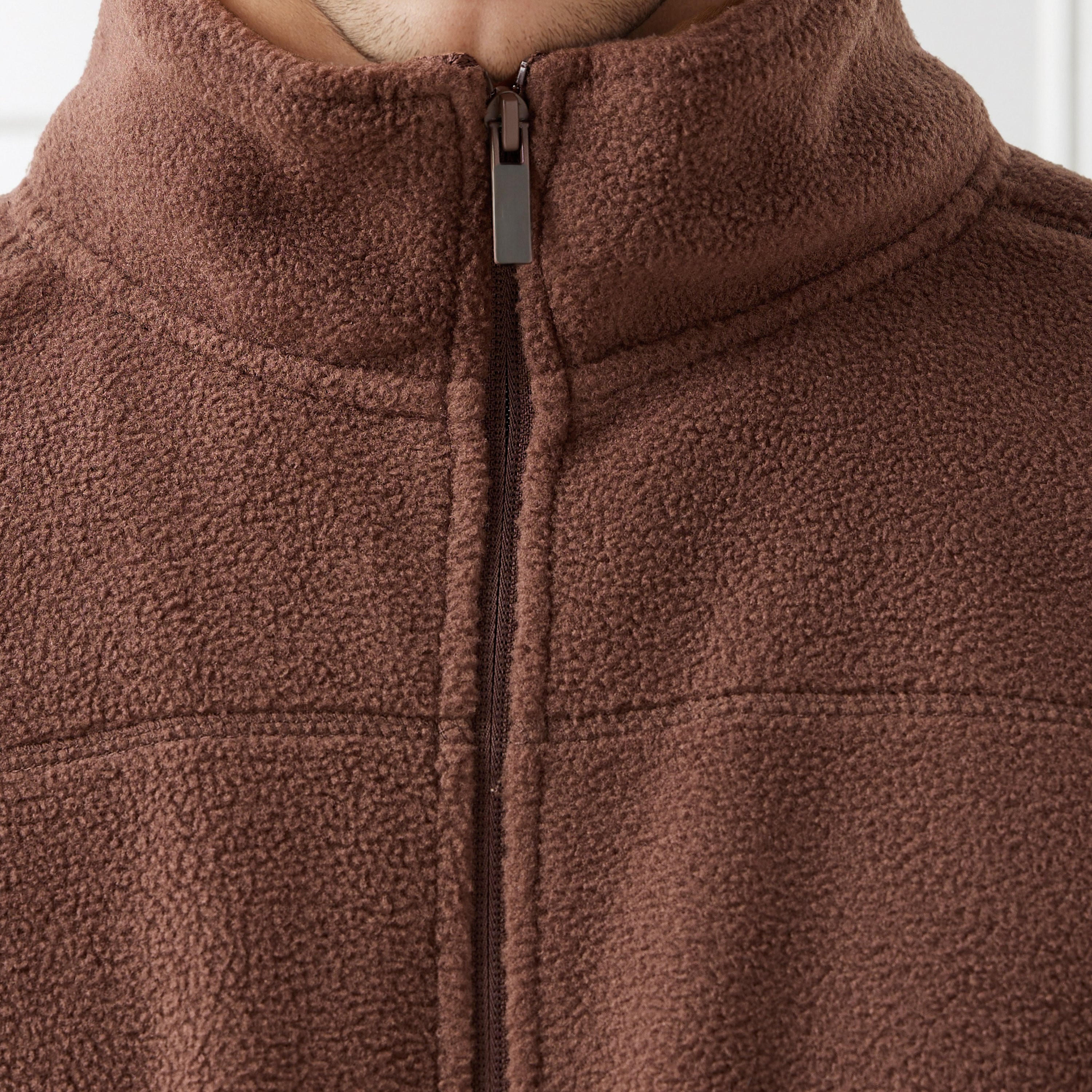 Men Regular Fit High Neck Fleece Jacket-men-clothing-jacketsandblazers-jackets-image-5
