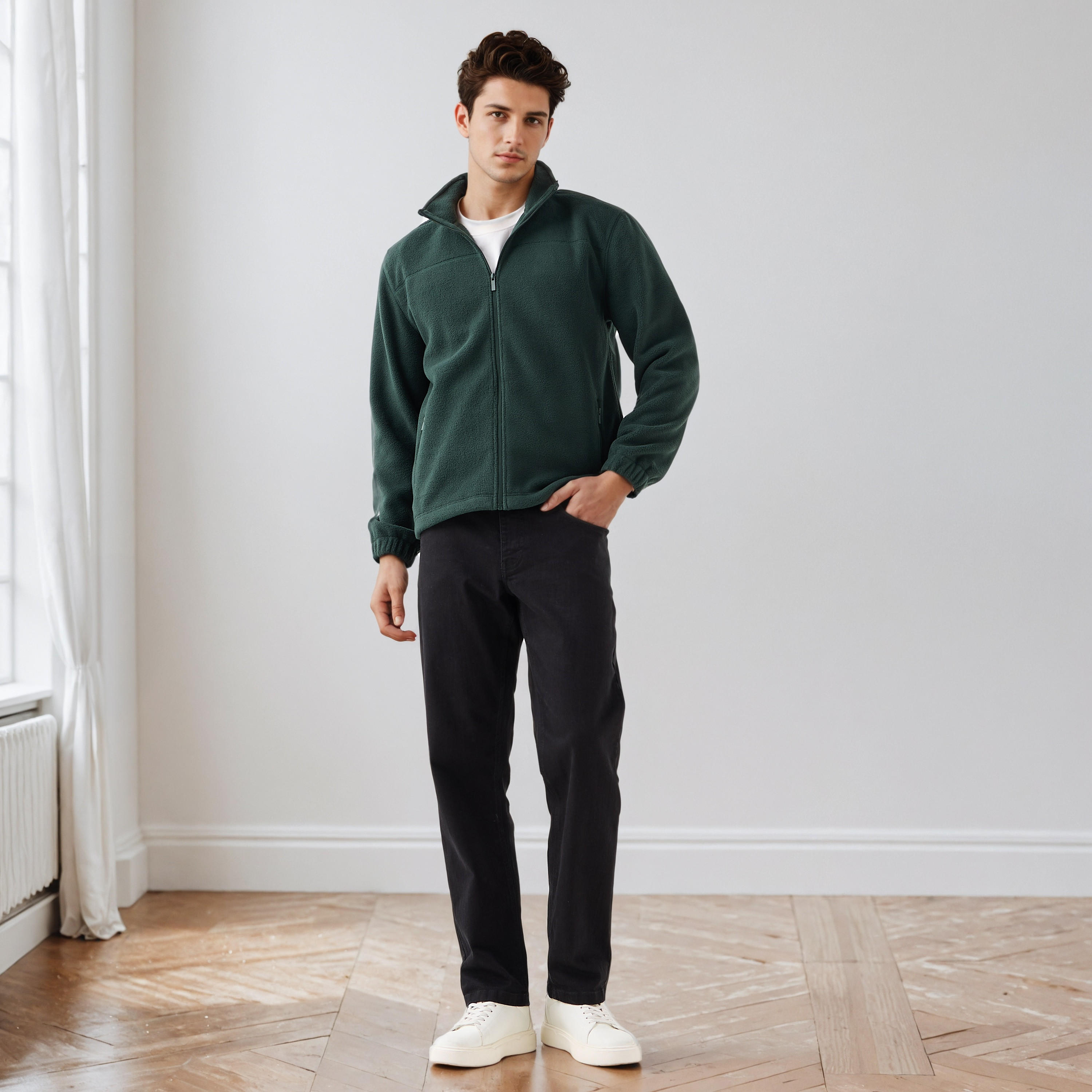 جاكيت صوف بقصّة عادية وياقة عالية للرجال-men-clothing-jacketsandblazers-jackets-image-2