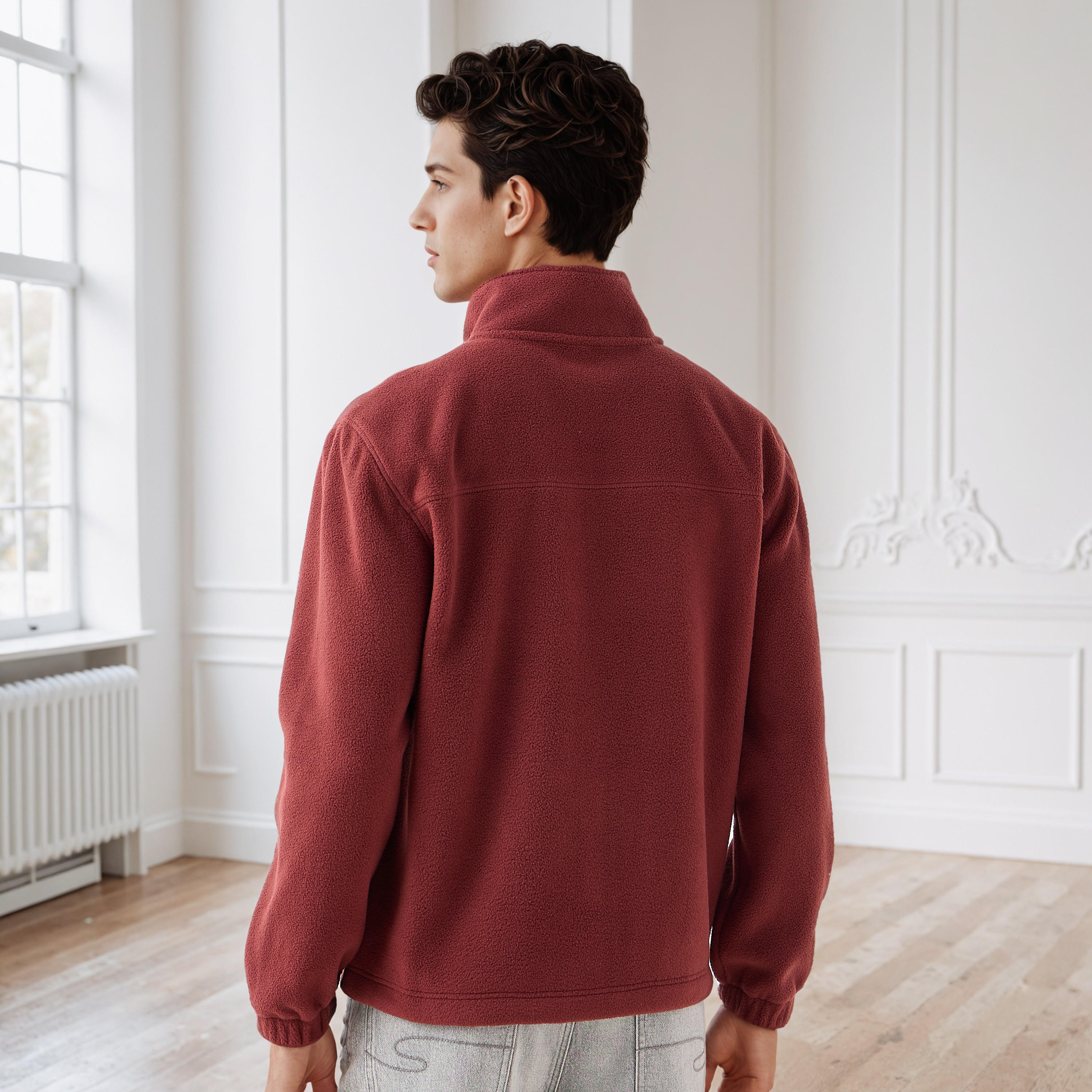 Men Regular Fit High Neck Fleece Jacket-men-clothing-jacketsandblazers-jackets-image-4