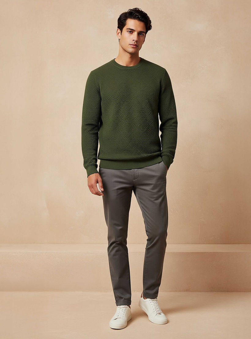 Men Crew Neck Textured Sweater-men-clothing-sweatersandpullovers-image-2