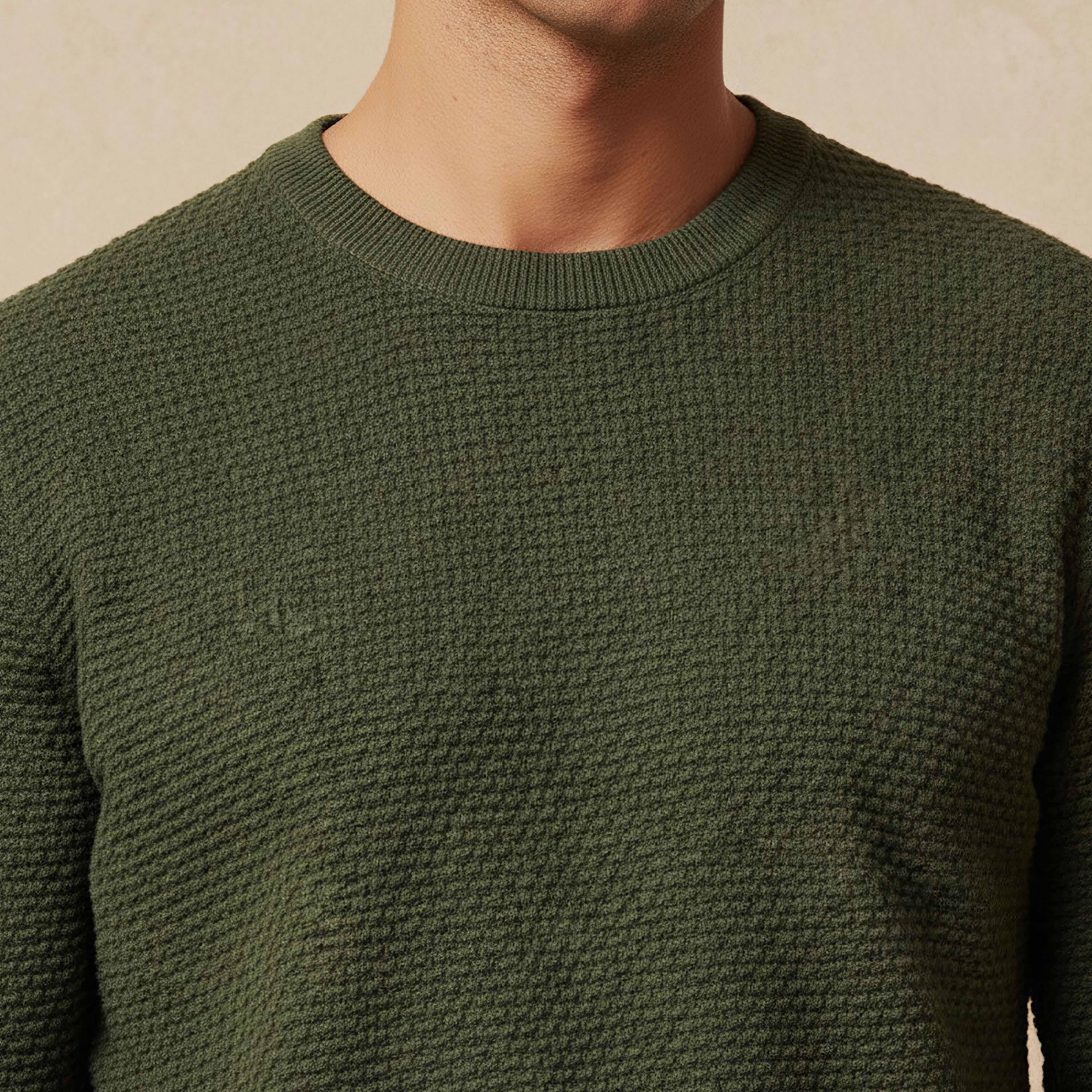 Men Crew Neck Textured Sweater-men-clothing-sweatersandpullovers-image-4