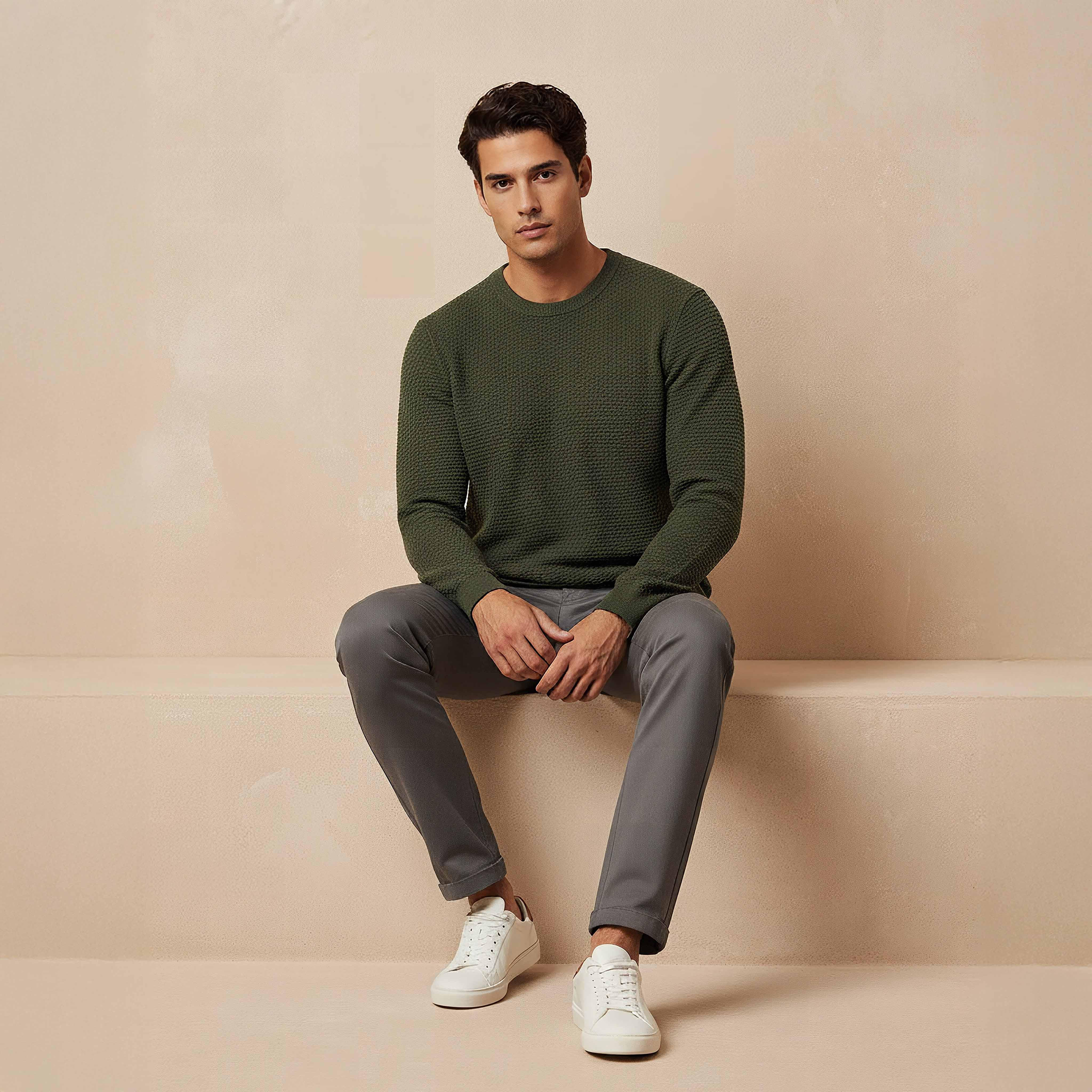 Men Crew Neck Textured Sweater-men-clothing-sweatersandpullovers-image-5