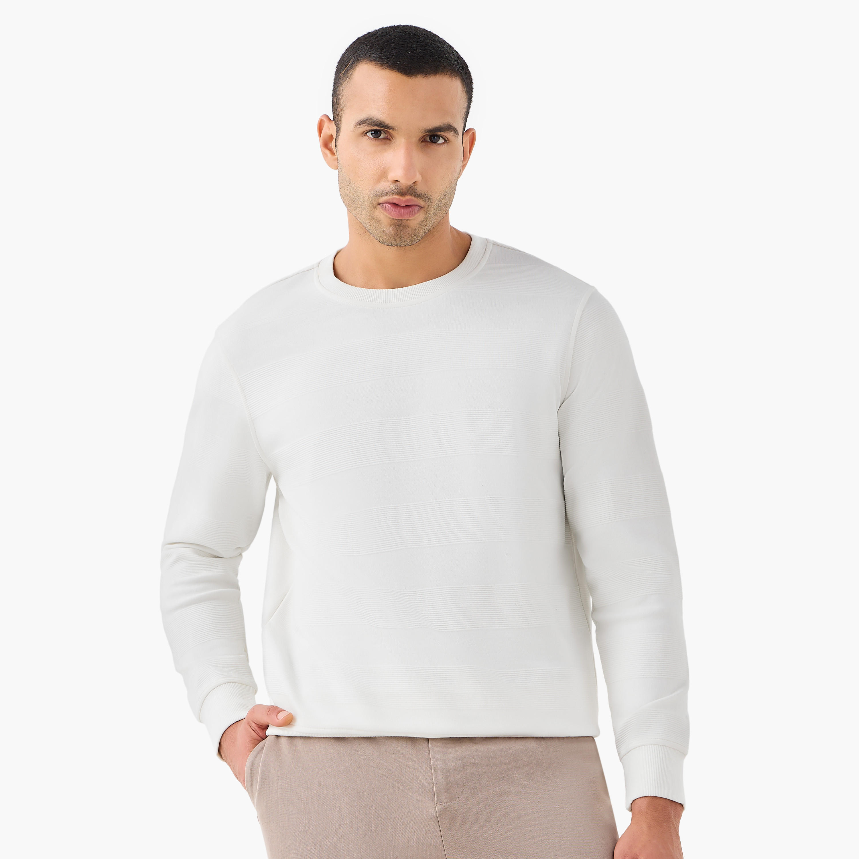 Ottoman Textured Sweatshirt-men-winterwear-hoodiesandsweatshirts-image-1