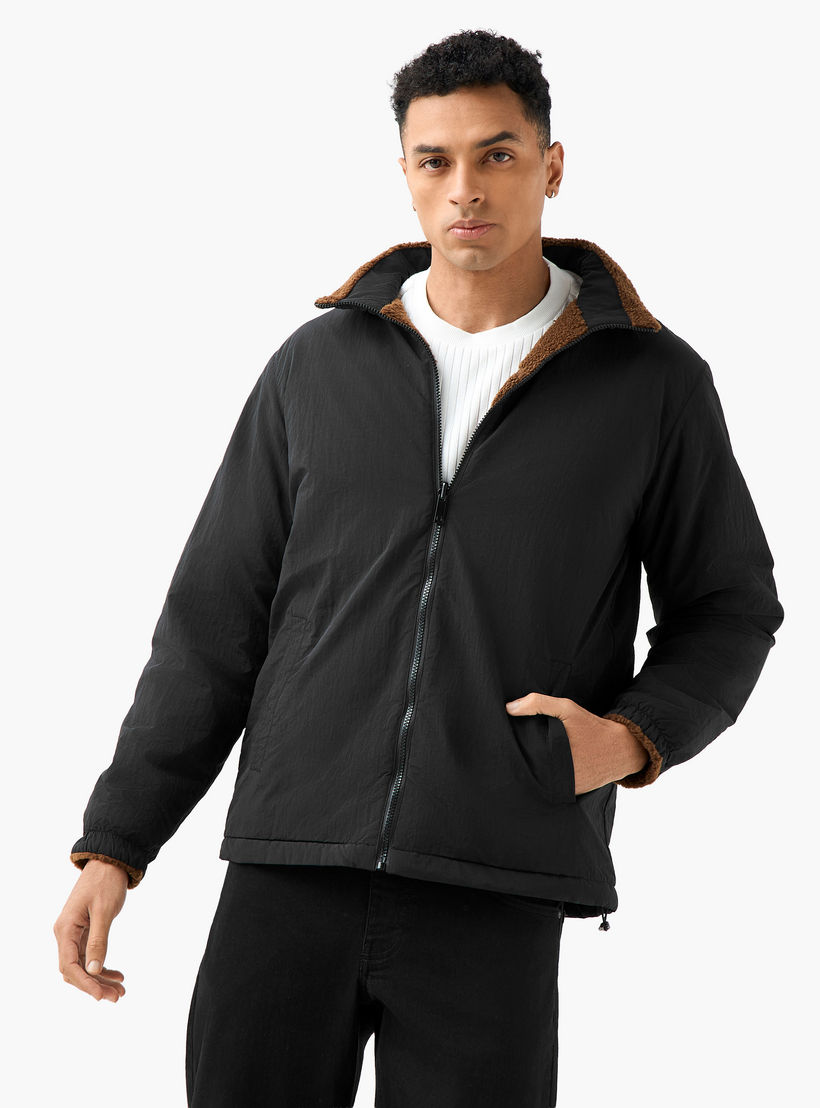 Men Regular Fit Reversible Fleece Jacket-men-clothing-jacketsandblazers-jackets-image-2