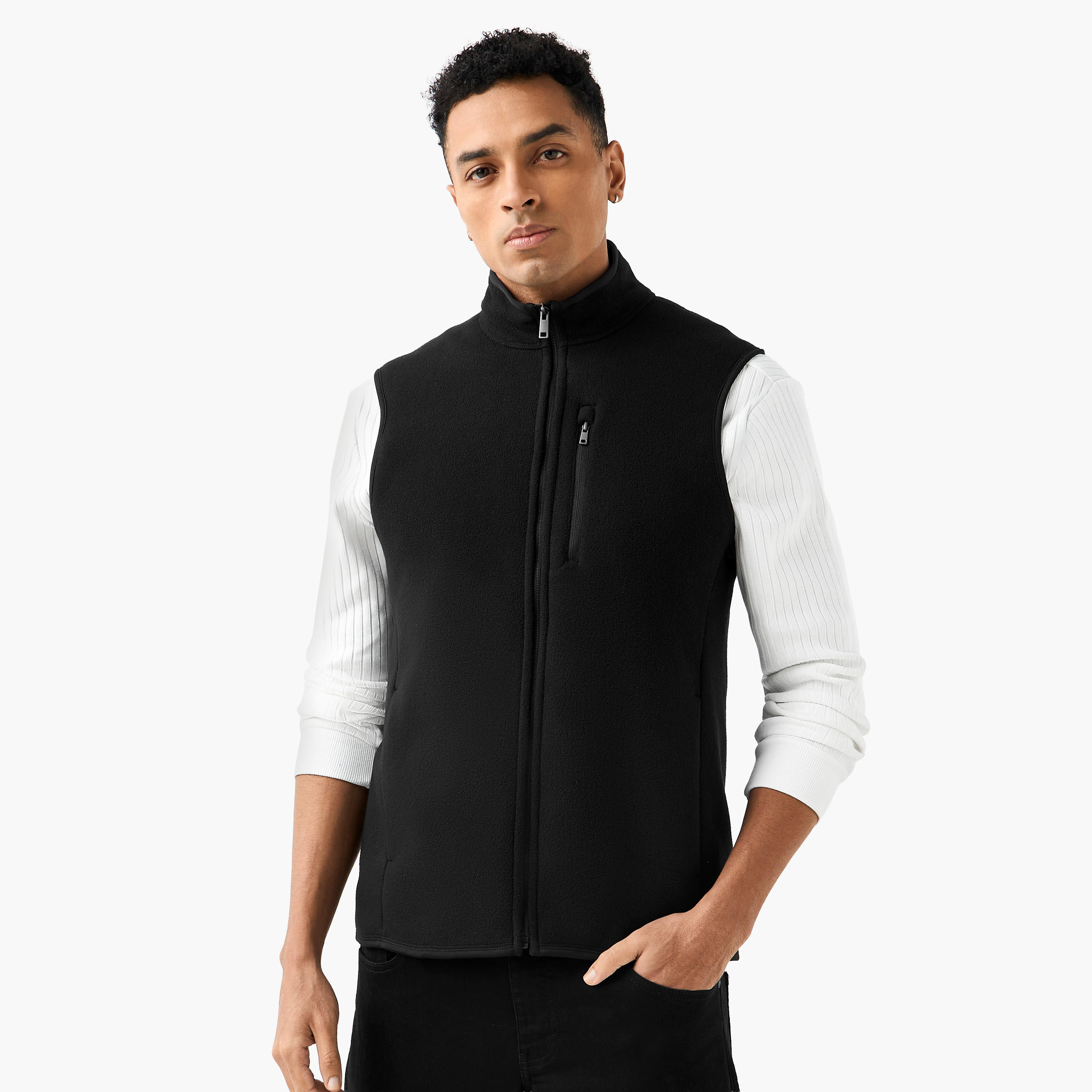 Men Regular Fit High Neck Sleeveless Jacket-men-clothing-jacketsandblazers-jackets-image-1