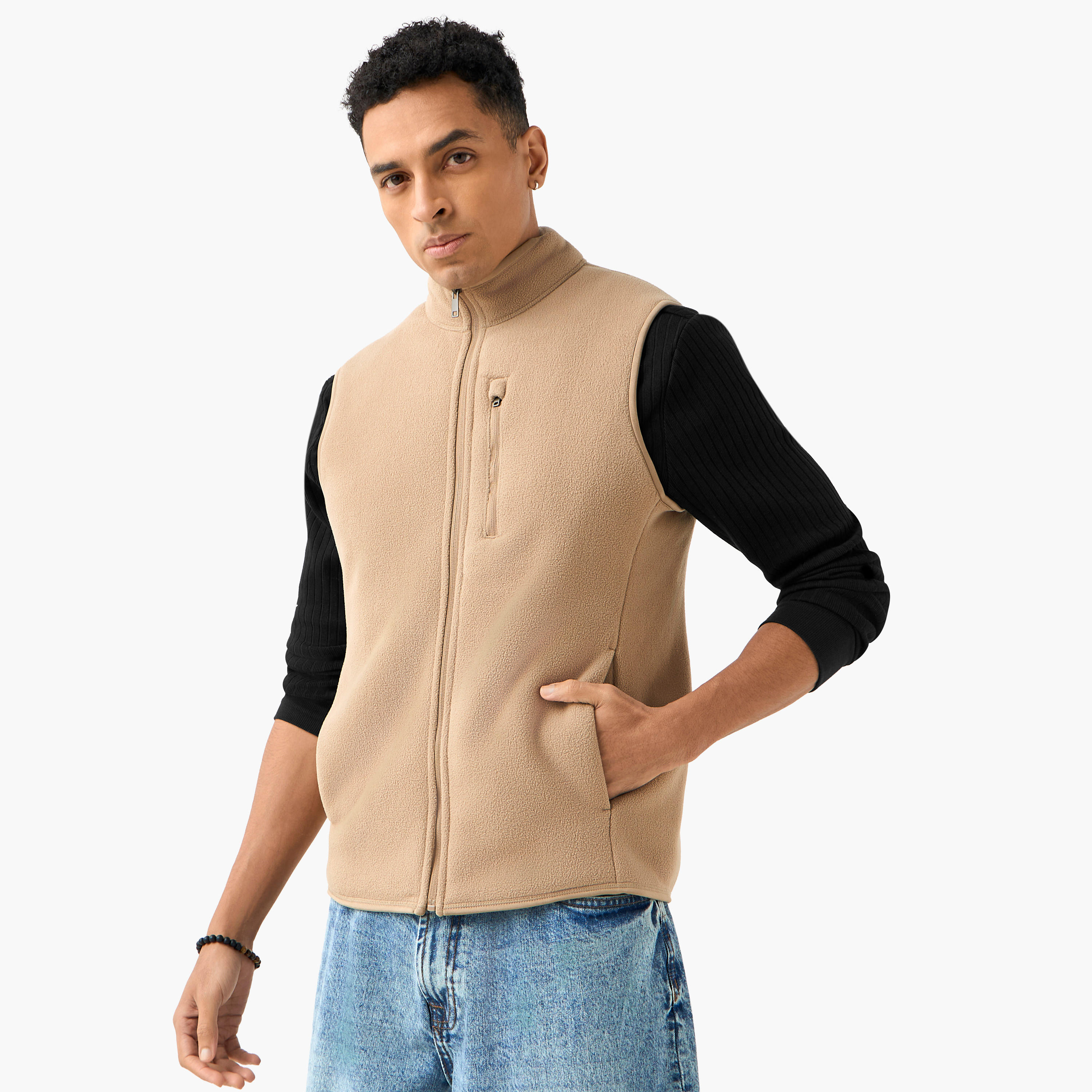 جاكيت رجالي دون أكمام بقصة عادية وياقة عالية-men-clothing-jacketsandblazers-jackets-image-7