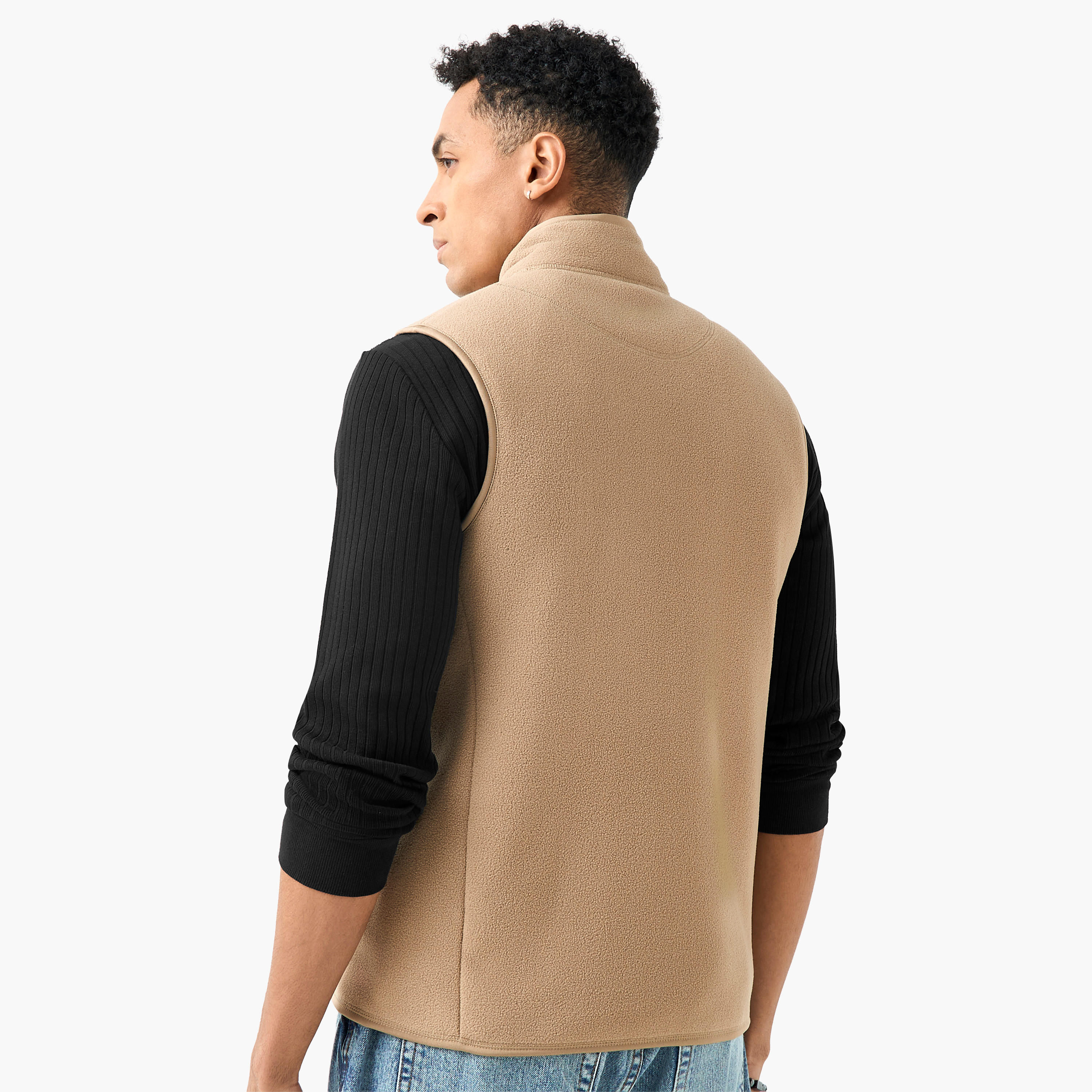 جاكيت رجالي دون أكمام بقصة عادية وياقة عالية-men-clothing-jacketsandblazers-jackets-image-4