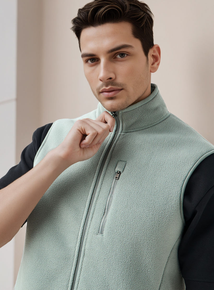 جاكيت رجالي دون أكمام بقصة عادية وياقة عالية-men-clothing-jacketsandblazers-jackets-image-2