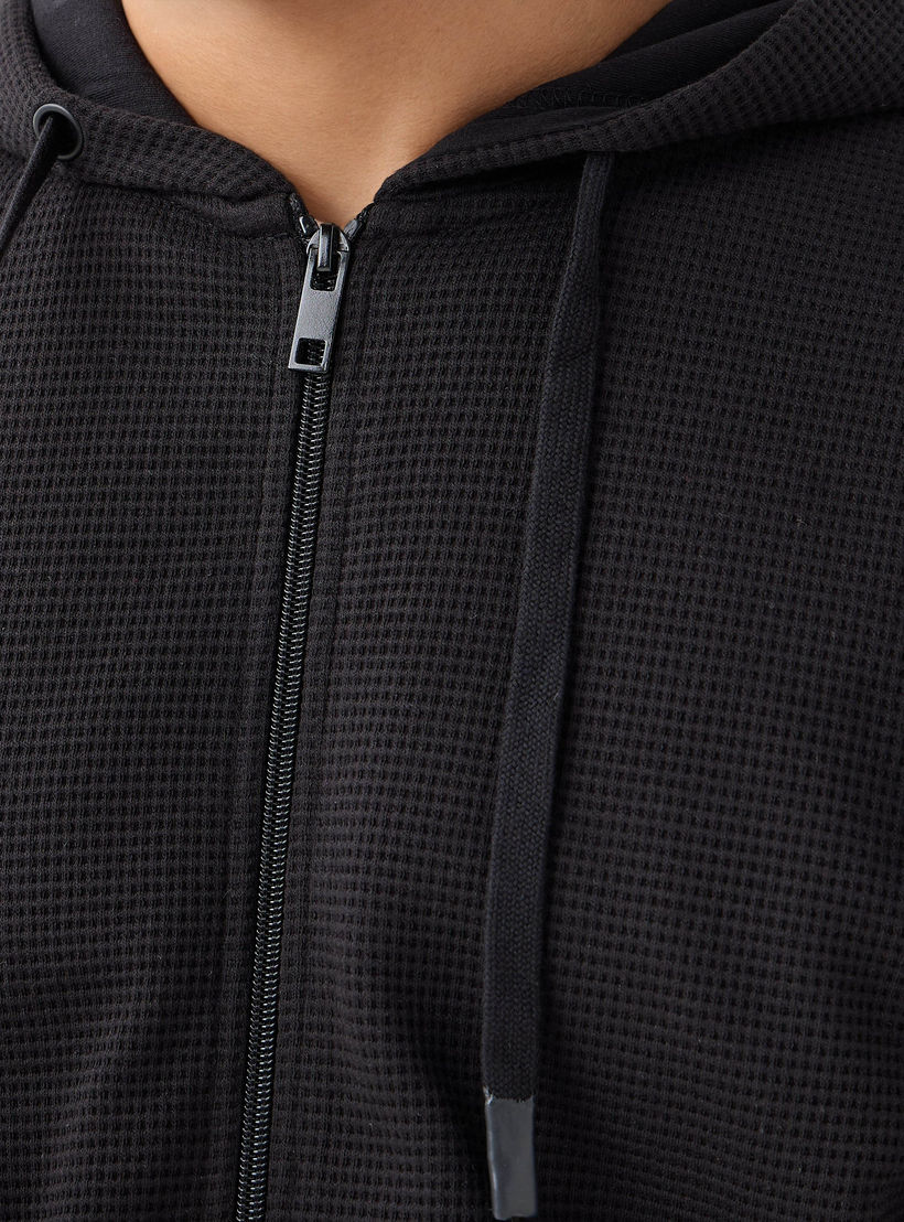 هودي مزيج قطني بقصة عادية بارز الملمس على شكل وافل للرجال-men-winterwear-hoodiesandsweatshirts-image-5