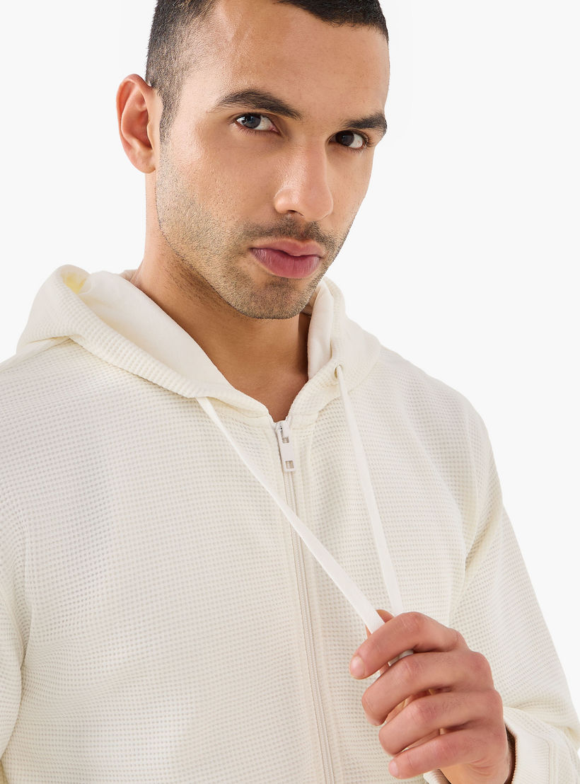 هودي مزيج قطني بقصة عادية بارز الملمس على شكل وافل للرجال-men-winterwear-hoodiesandsweatshirts-image-4