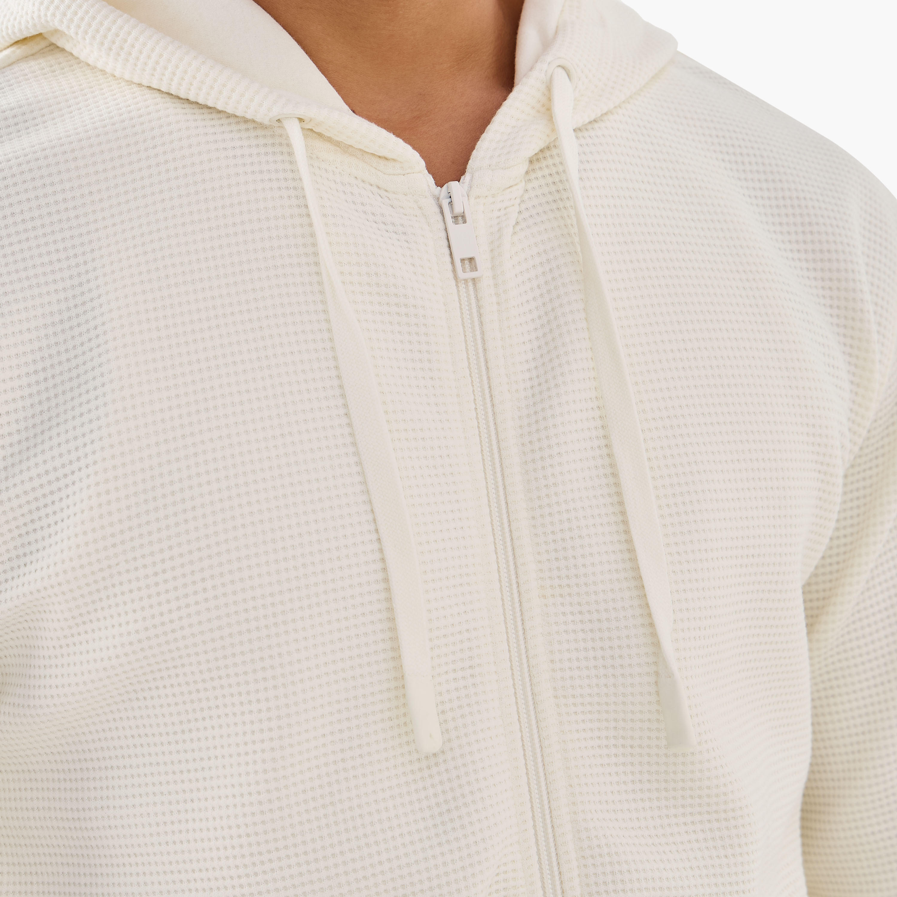 Men Regular Fit Waffle Textured Cotton Blend Hoodie-men-winterwear-hoodiesandsweatshirts-image-5