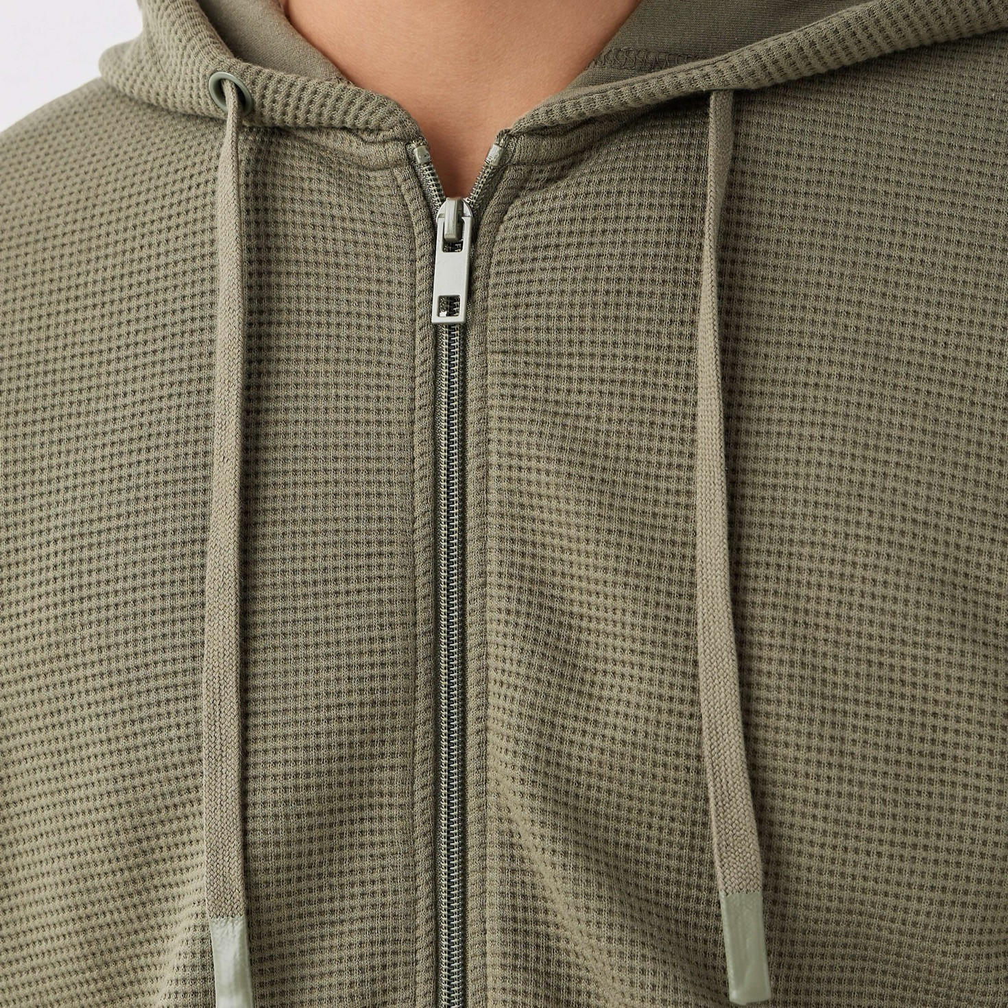 Men Regular Fit Waffle Textured Cotton Blend Hoodie-men-winterwear-hoodiesandsweatshirts-image-5