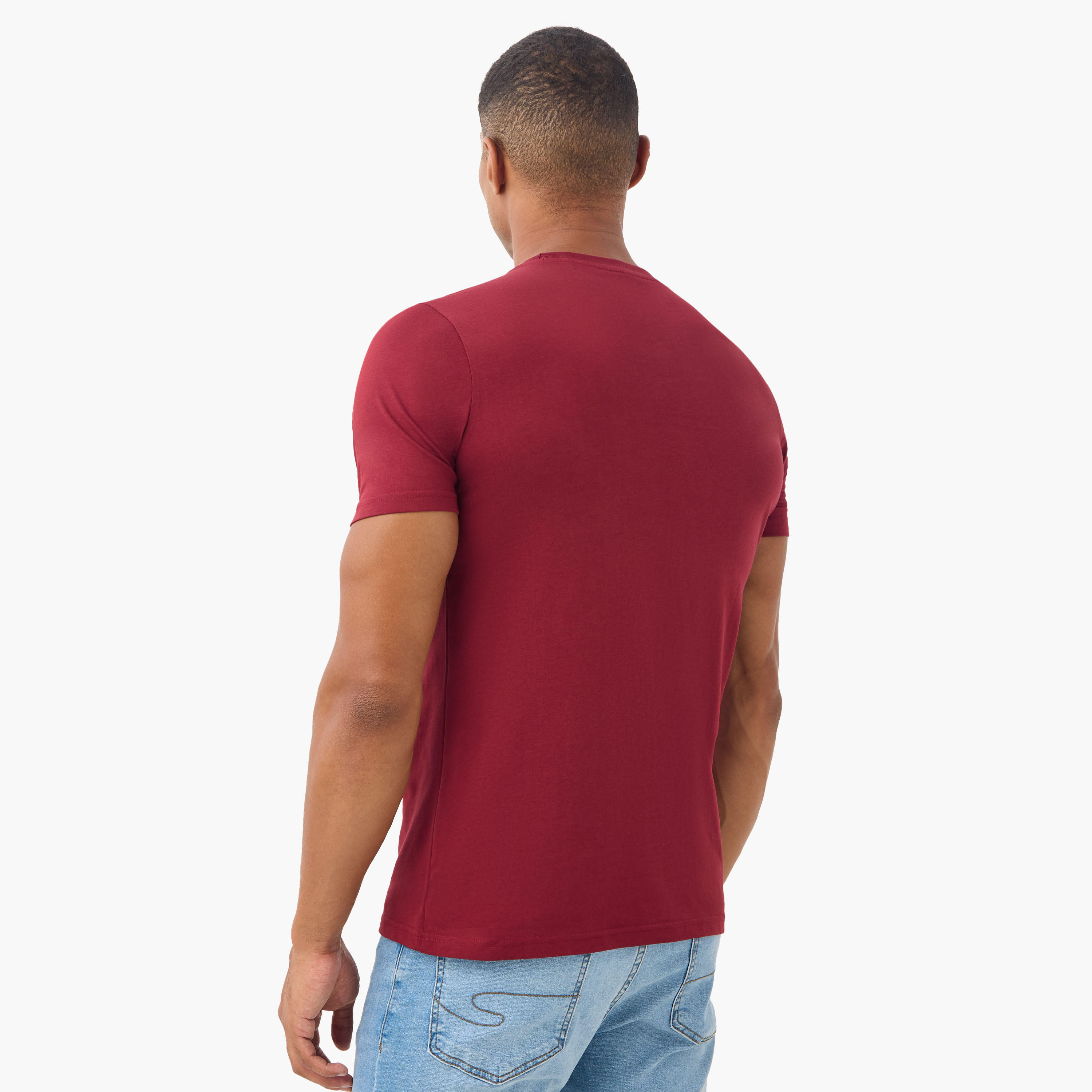 Slogan Print T-shirt with Crew Neck-men-clothing-tshirtsandpolos-tshirts-image-4