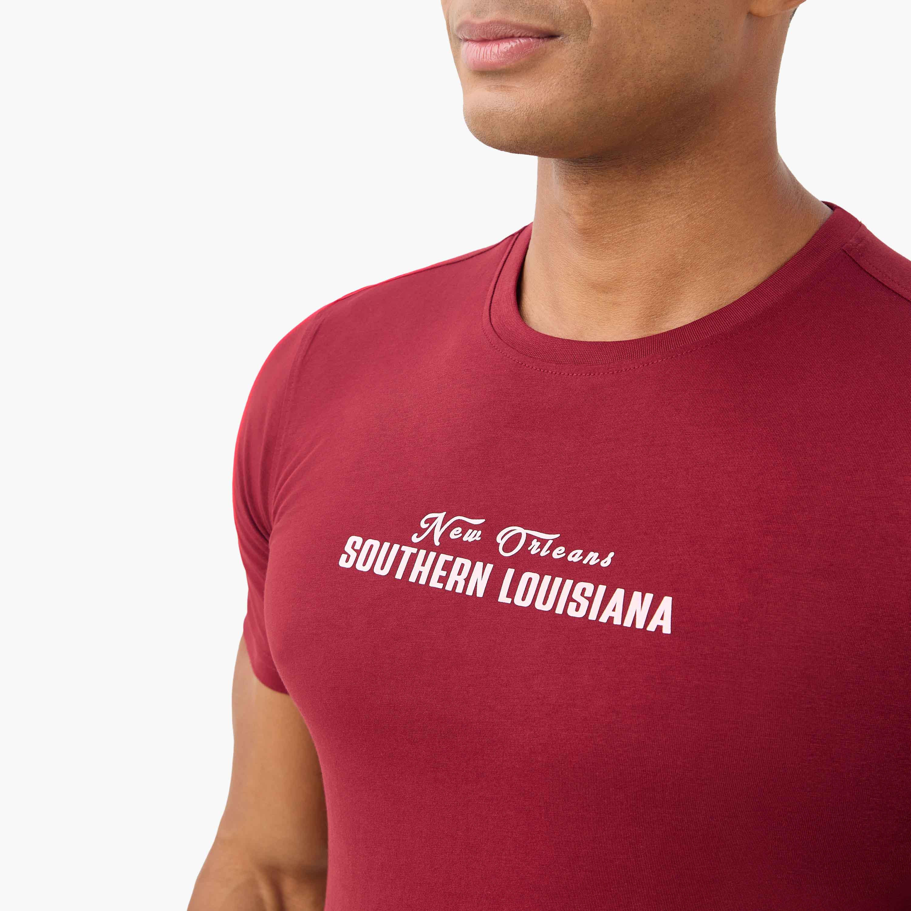 Slogan Print T-shirt with Crew Neck-men-clothing-tshirtsandpolos-tshirts-image-5