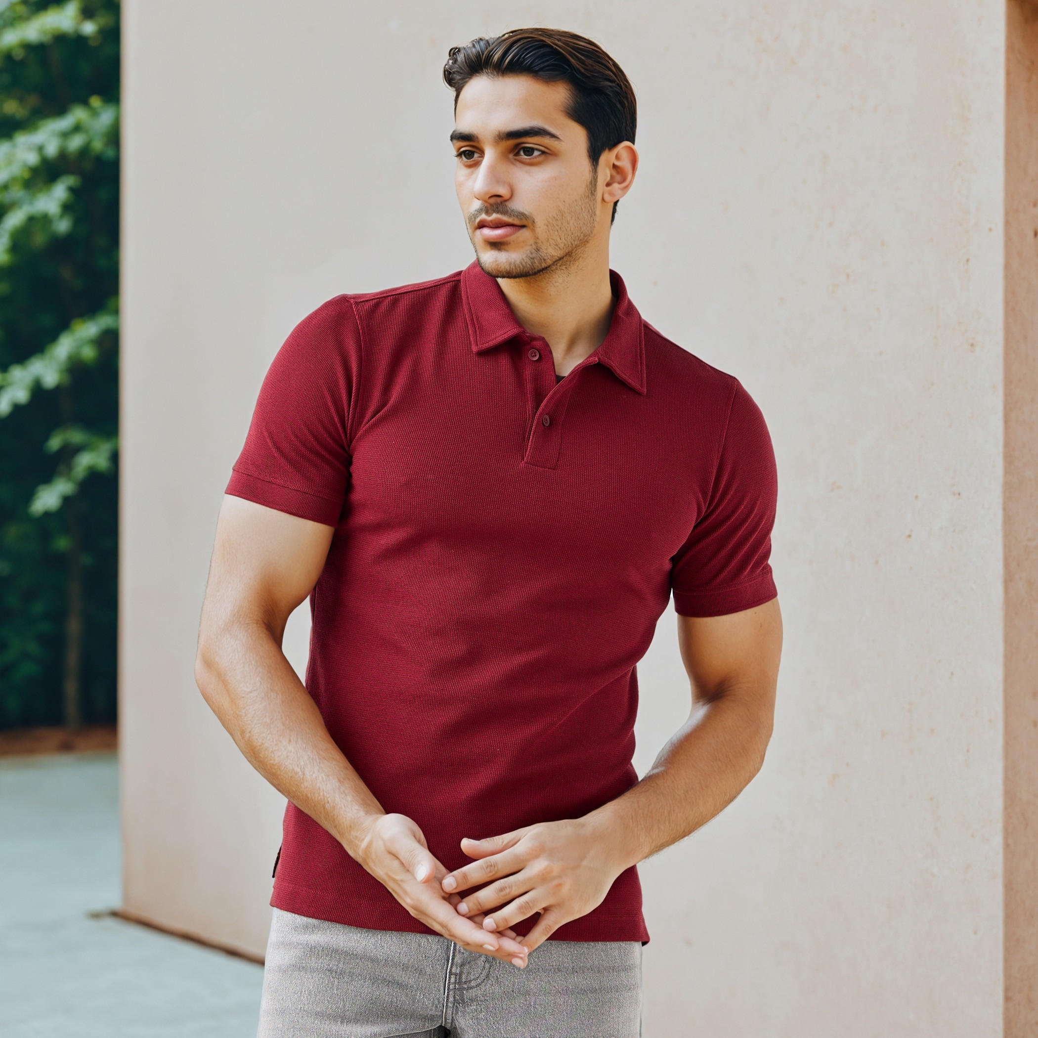 Textured Polo T-shirt-men-clothing-tshirtsandpolos-polos-image-1