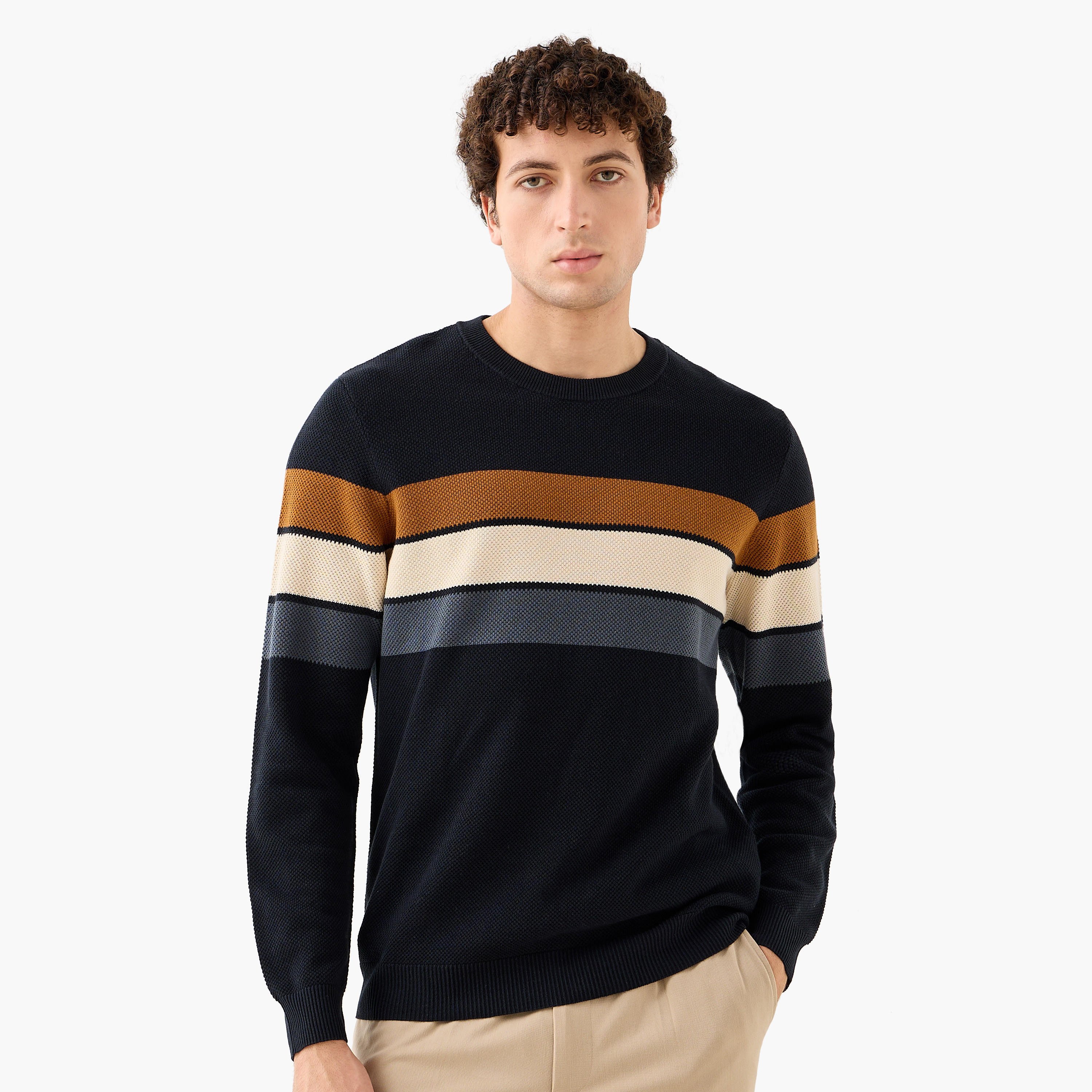 Men Crew Neck Striped Sweater-men-clothing-sweatersandpullovers-image-1