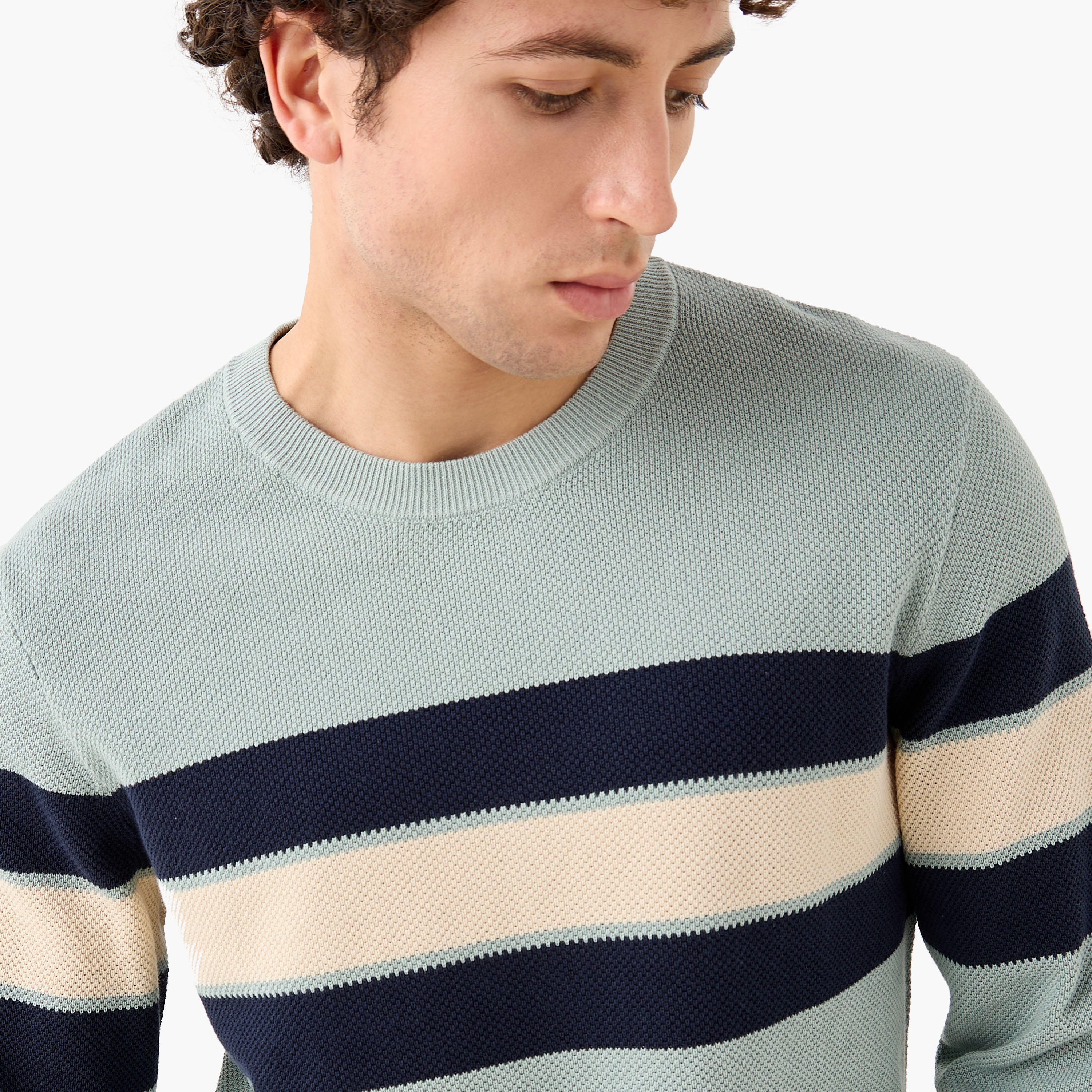 Men Crew Neck Striped Sweater-men-clothing-sweatersandpullovers-image-4