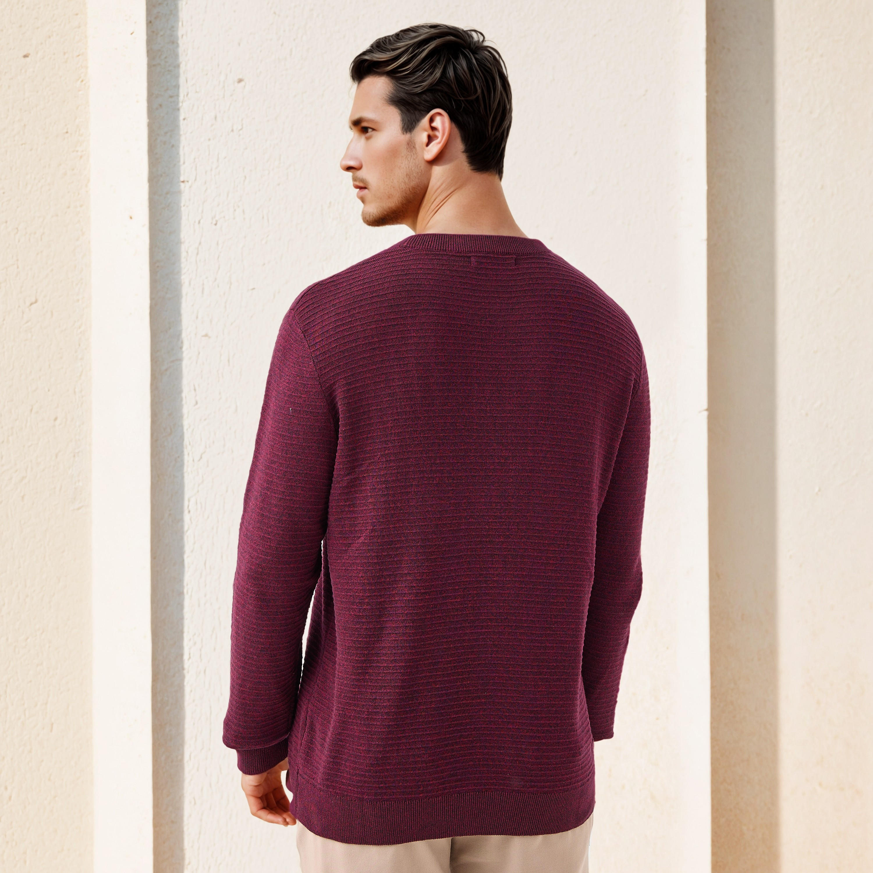 Textured Ottoman Sweater with Crew Neck-men-clothing-sweatersandpullovers-image-3