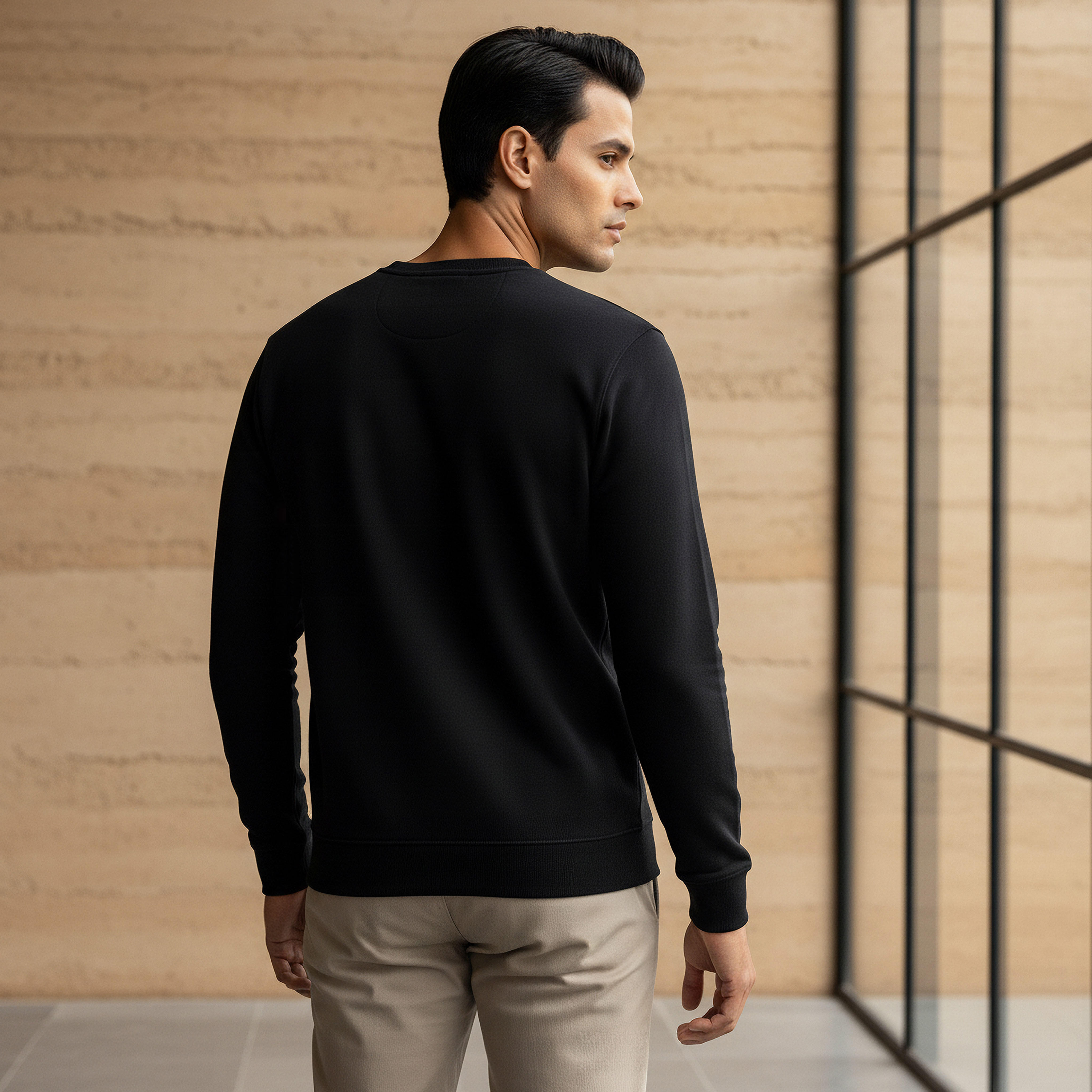 Men Regular Fit Crew Neck Sweatshirt-men-winterwear-hoodiesandsweatshirts-image-3