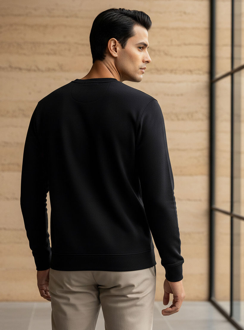 Men Regular Fit Crew Neck Sweatshirt-men-winterwear-hoodiesandsweatshirts-image-3