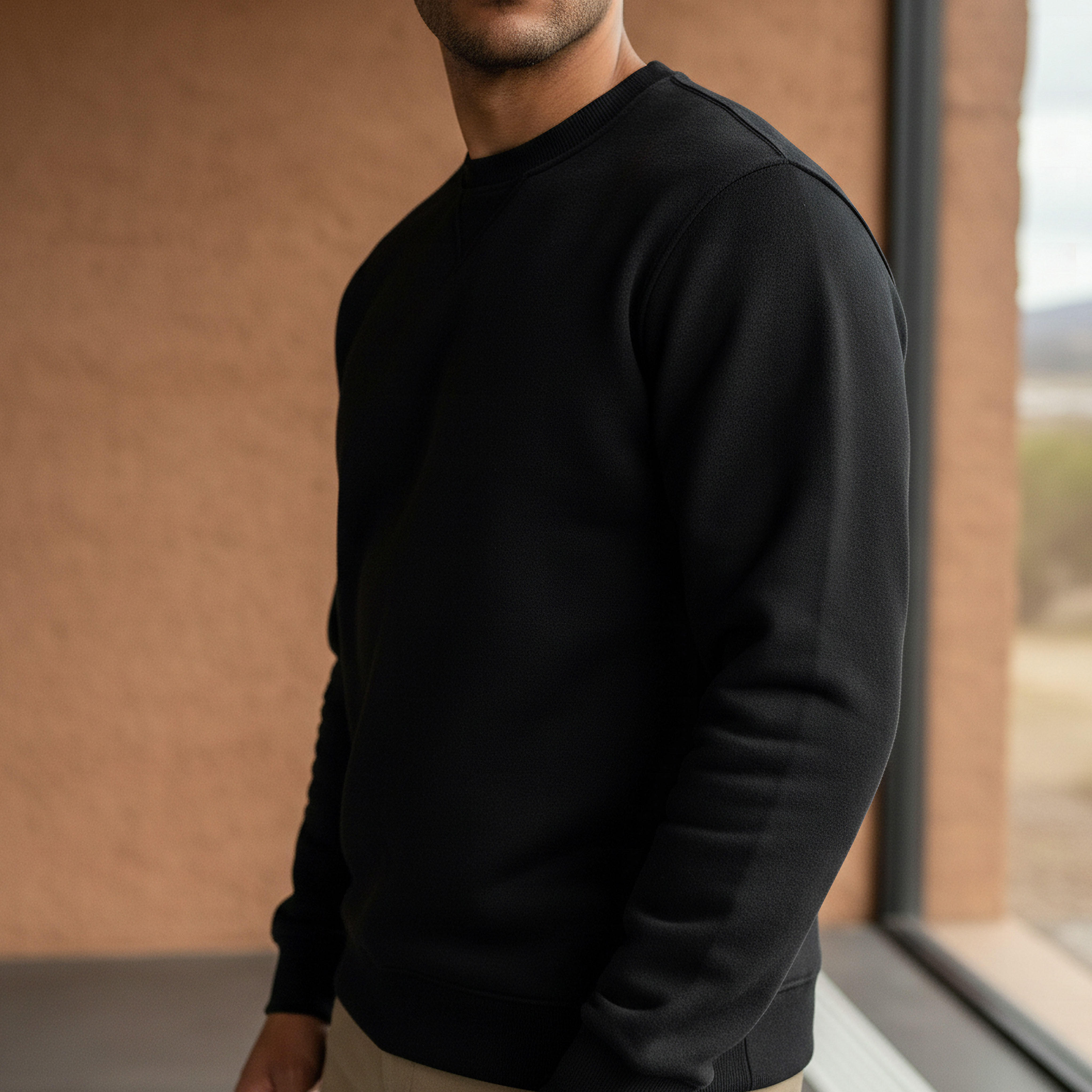 Men Regular Fit Crew Neck Sweatshirt-men-winterwear-hoodiesandsweatshirts-image-4